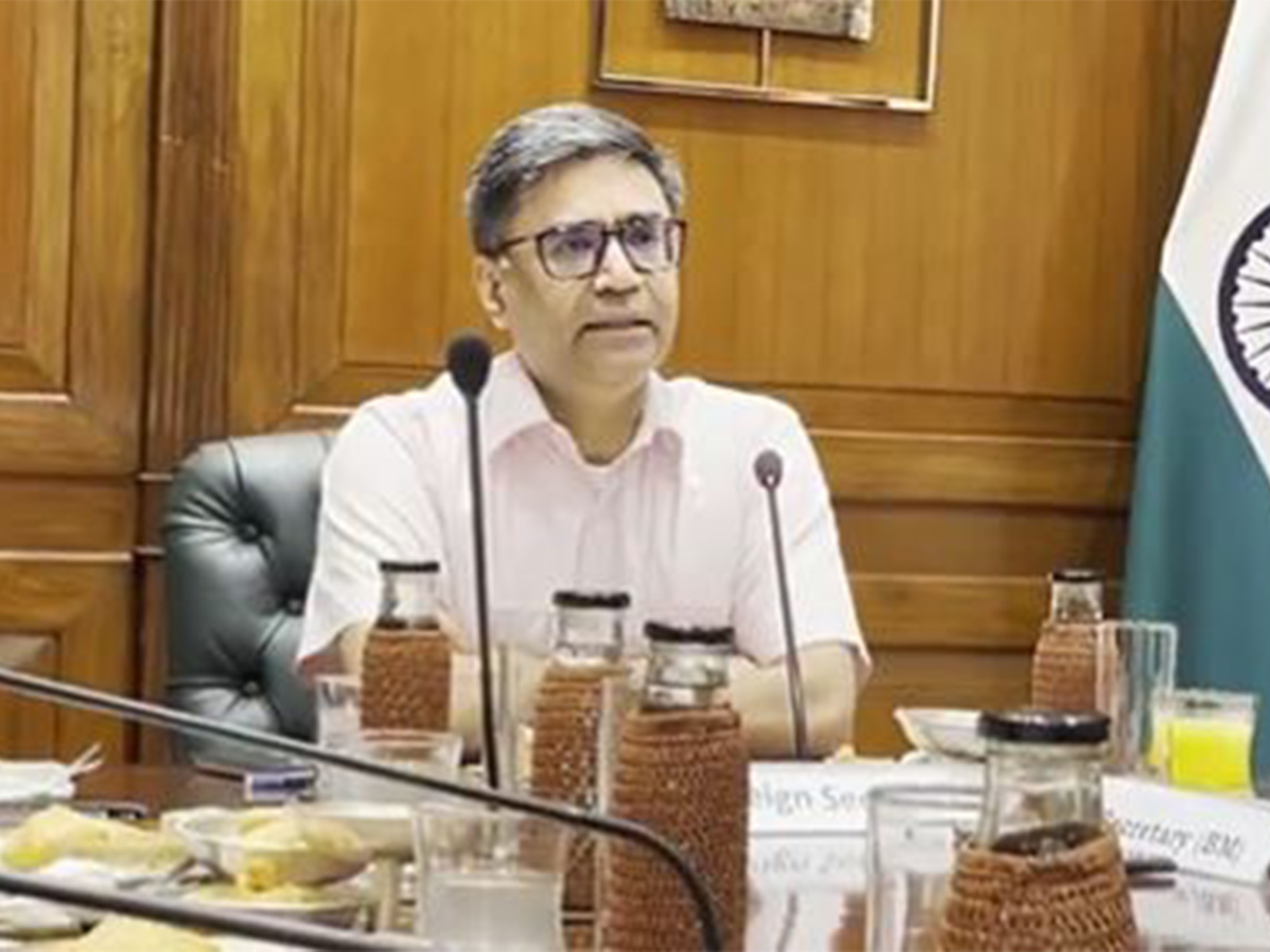 Foreign Secretary Vikram Misri addresses a briefing in New Delhi, emphasising India’s support for free and fair elections in Bangladesh and a pragmatic, forward-looking bilateral partnership. (Photo/ANI)