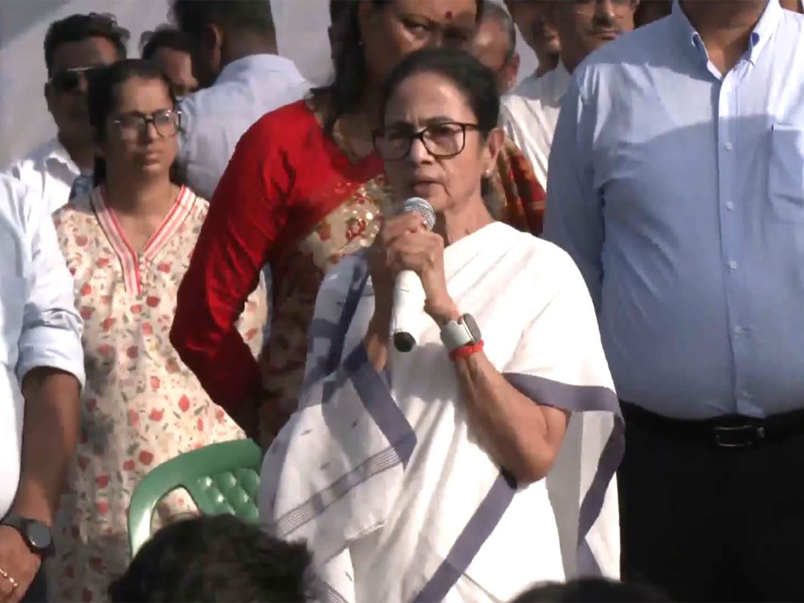 West Bengal Chief Minister Mamata in flood hit Jalpaiguri. (Photo/ANI)