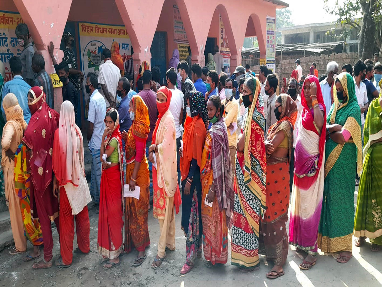 Voters stand in queues at the polling station to cast vote (File Photo/ANI)
