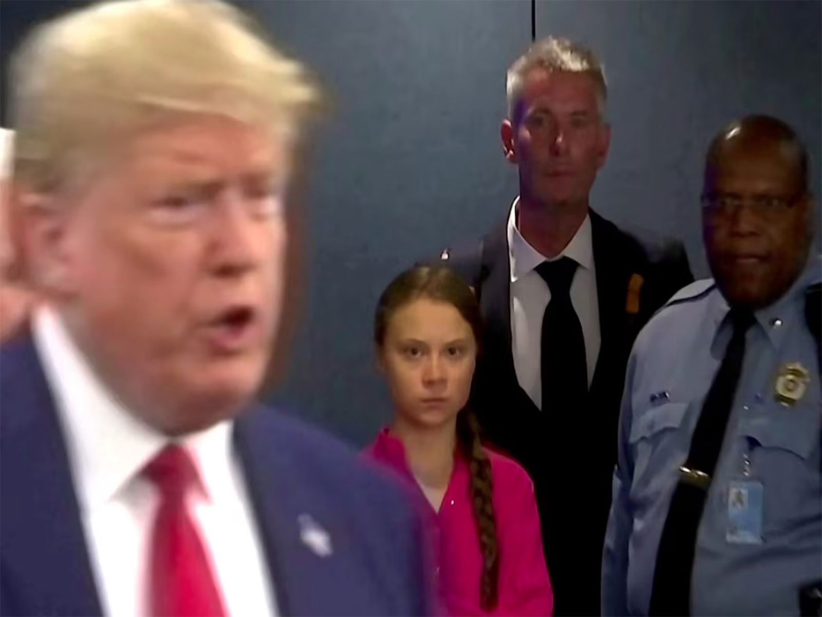 US President Donald Trump and Swedish activist Greta Thunberg in backdrop (File Photo/ Reuters)