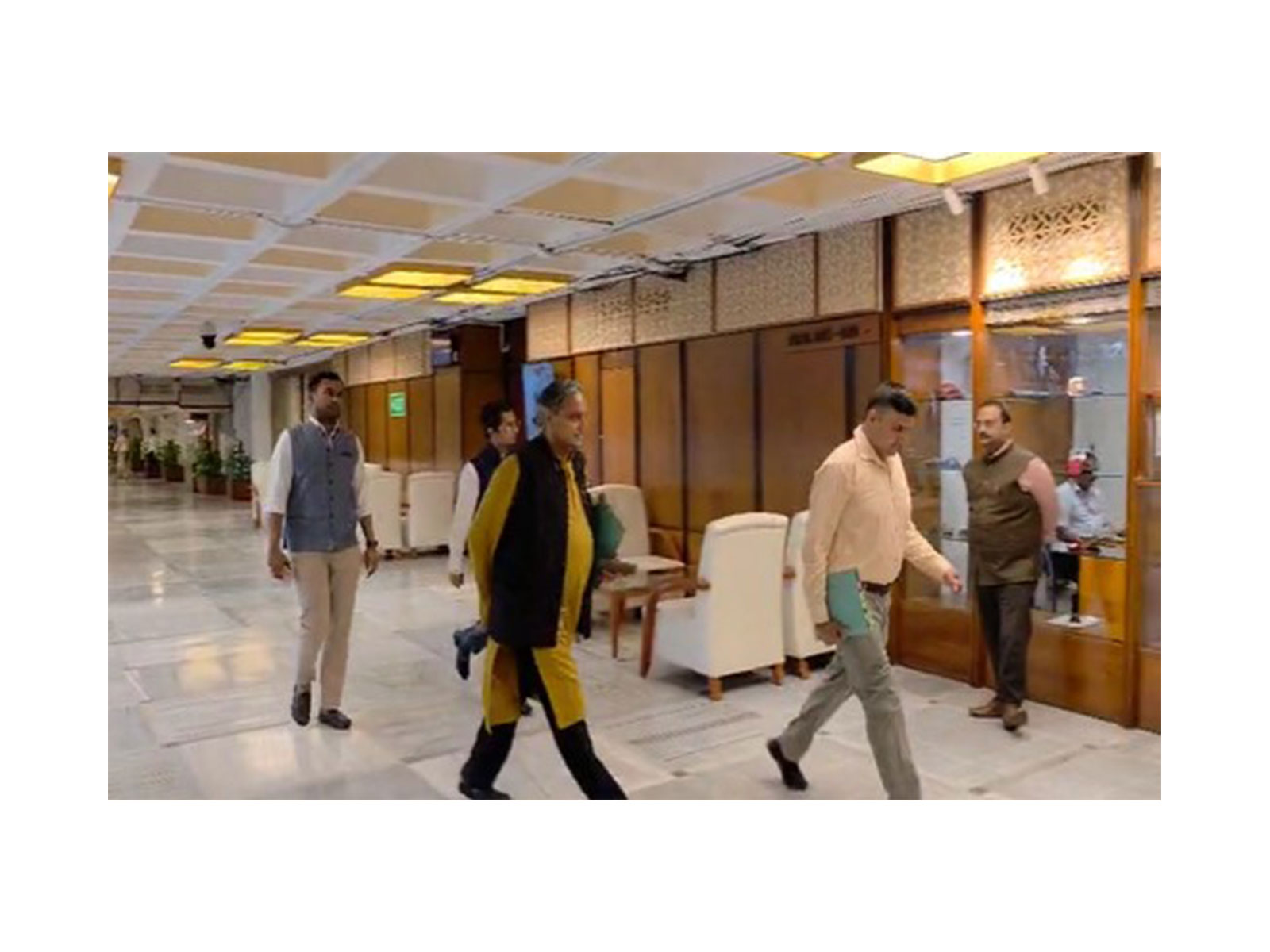 Lok Sabha MP Shashi Tharoor, along with other committee members (Photo/ANI)