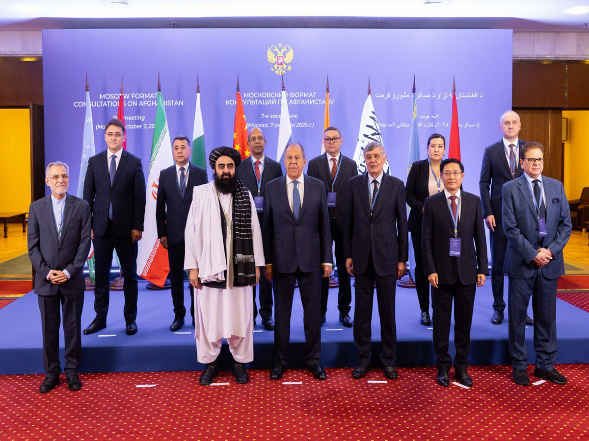 Representatives from Afghanistan, India, Iran, China, Pakistan, Russia, and Central Asian countries attend the 7th Moscow Format Consultations on Afghanistan, reaffirming support for an independent, united, and peaceful Afghanistan. (Image Source: Russian Ministry of Foreign Affairs)