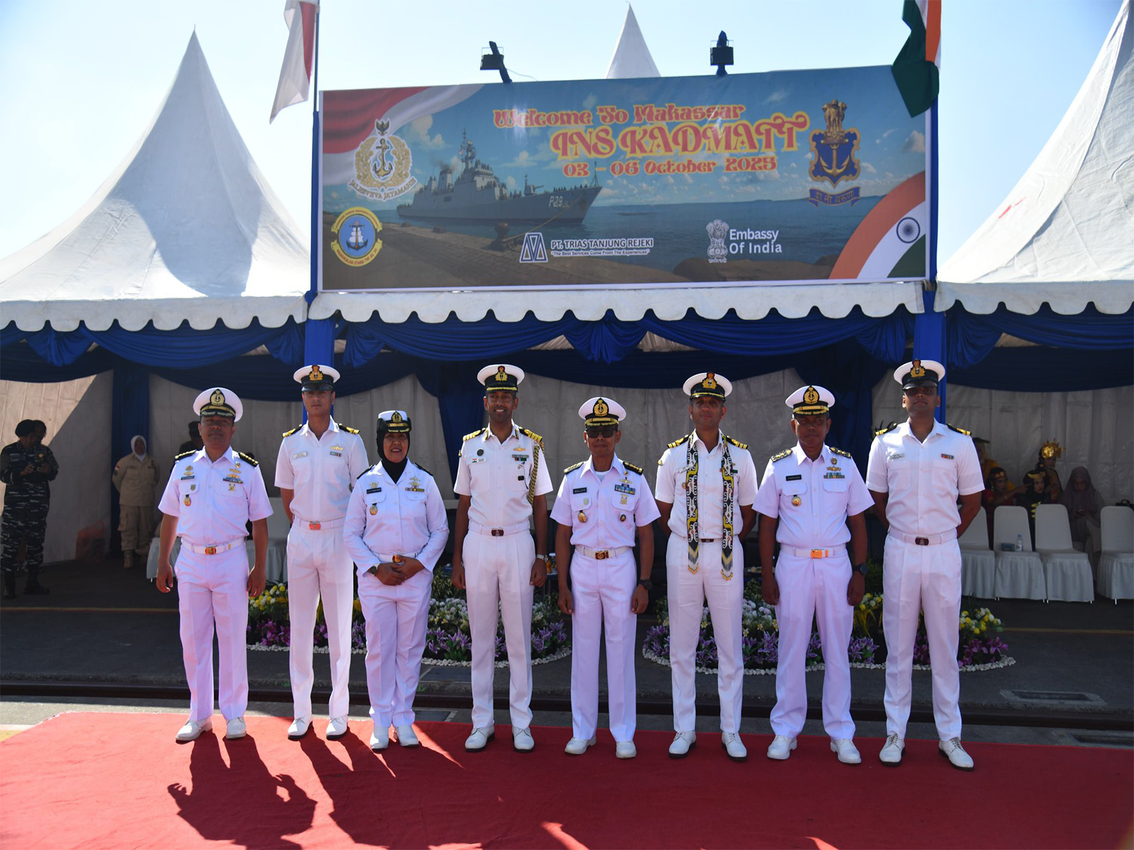 INS Kadmatt welcomed in Indonesia (Photo/ X@indiannavy) INS Kadmatt welcomed in Indonesia (Photo/ X@indiannavy)
