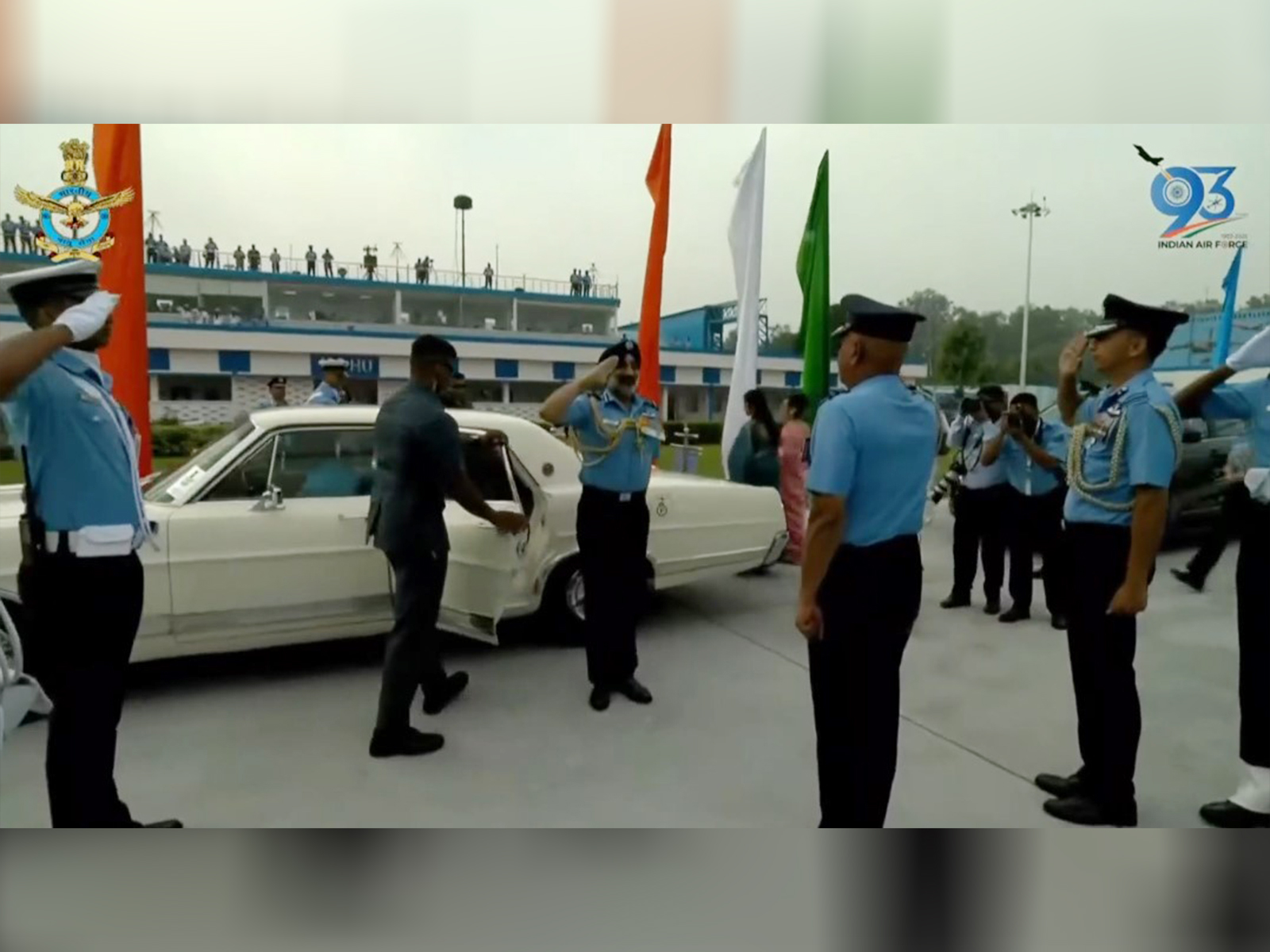 Air Force Chief, Air Chief Marshal arrives in the 1967 Ford Salon (Photo/ANI)