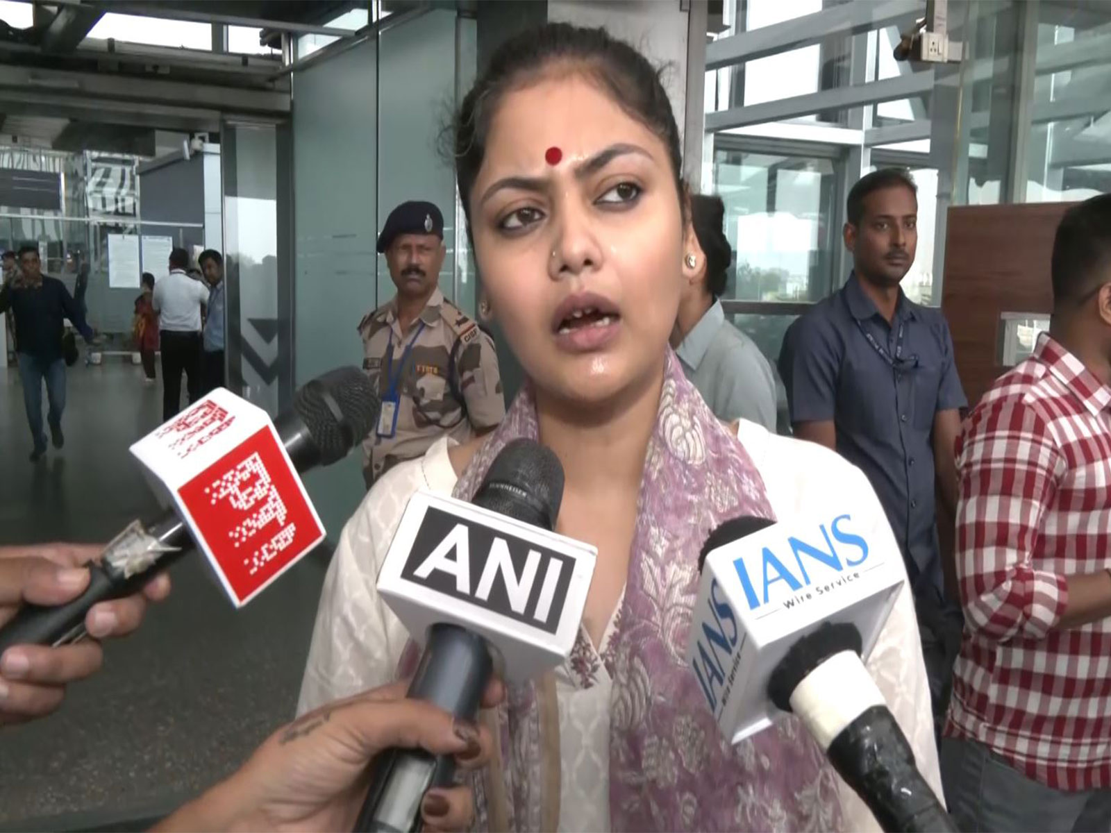 TMC MP Saayoni Ghosh on party office vandalism (Photo/ANI)