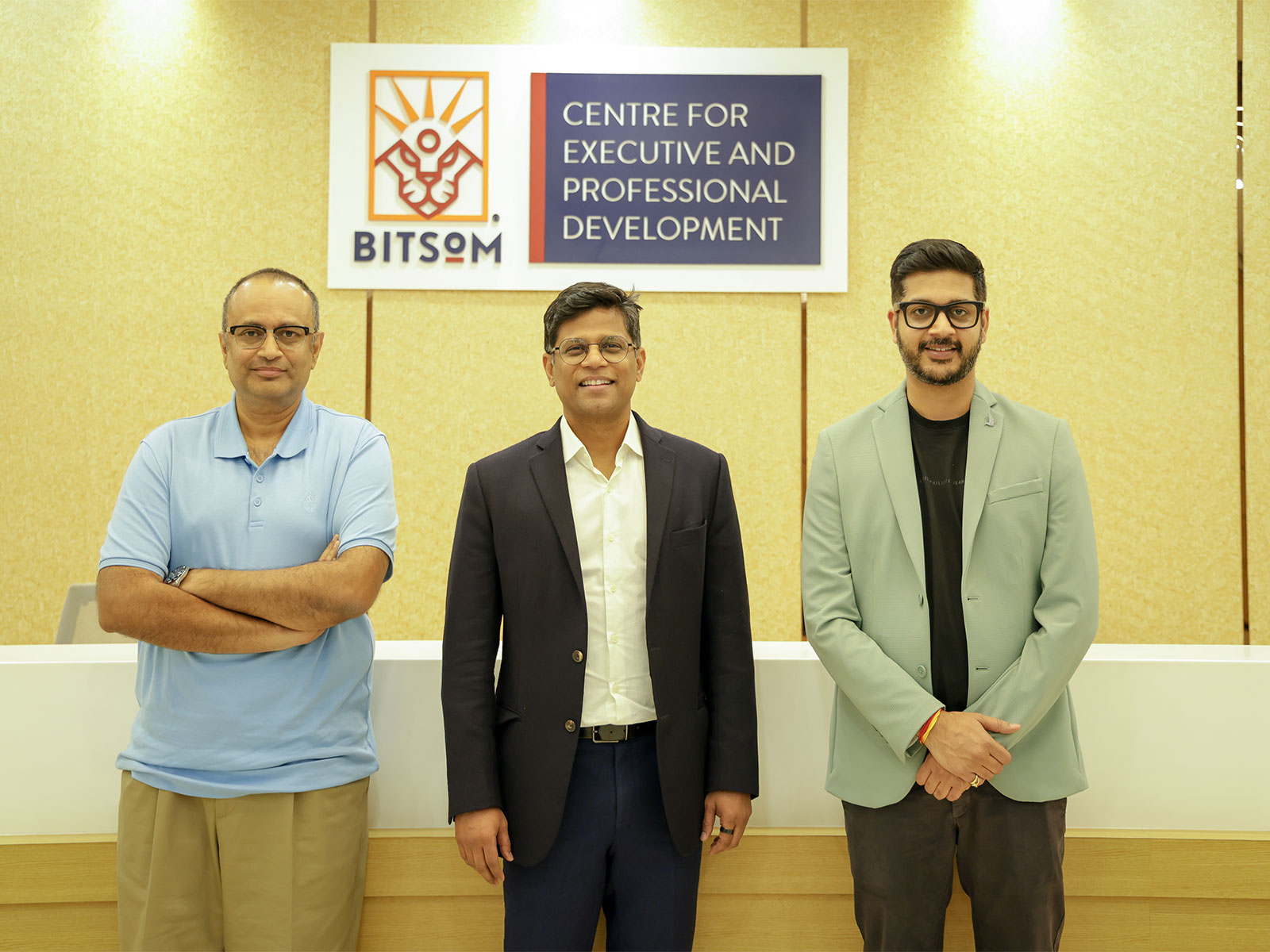 L - R: Srnivas Pingali, Program Director, Saravanan Kesavan, Dean, Prateek Shukla, CEO Masai
