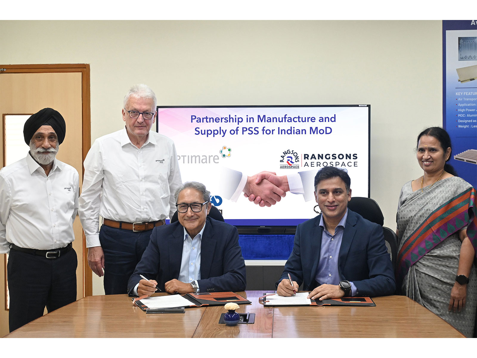 From left: Brig Manjit Singh Rana, Dr Theo Hengstermann, Mr Neset Tükenmez, Mr Pavan G Ranga, and Mrs V Anuradha at the signing of the pollution monitoring partnership
