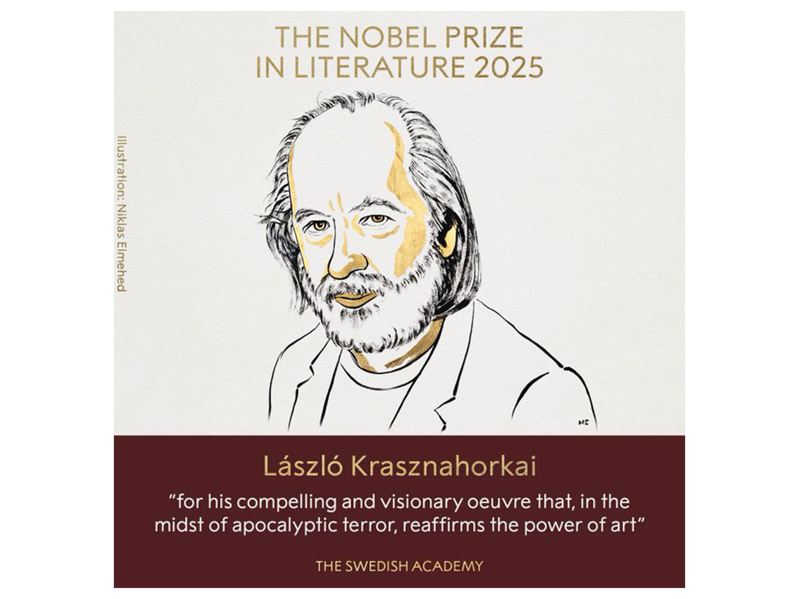 Hungarian author (Photo credit/@NobelPrize)