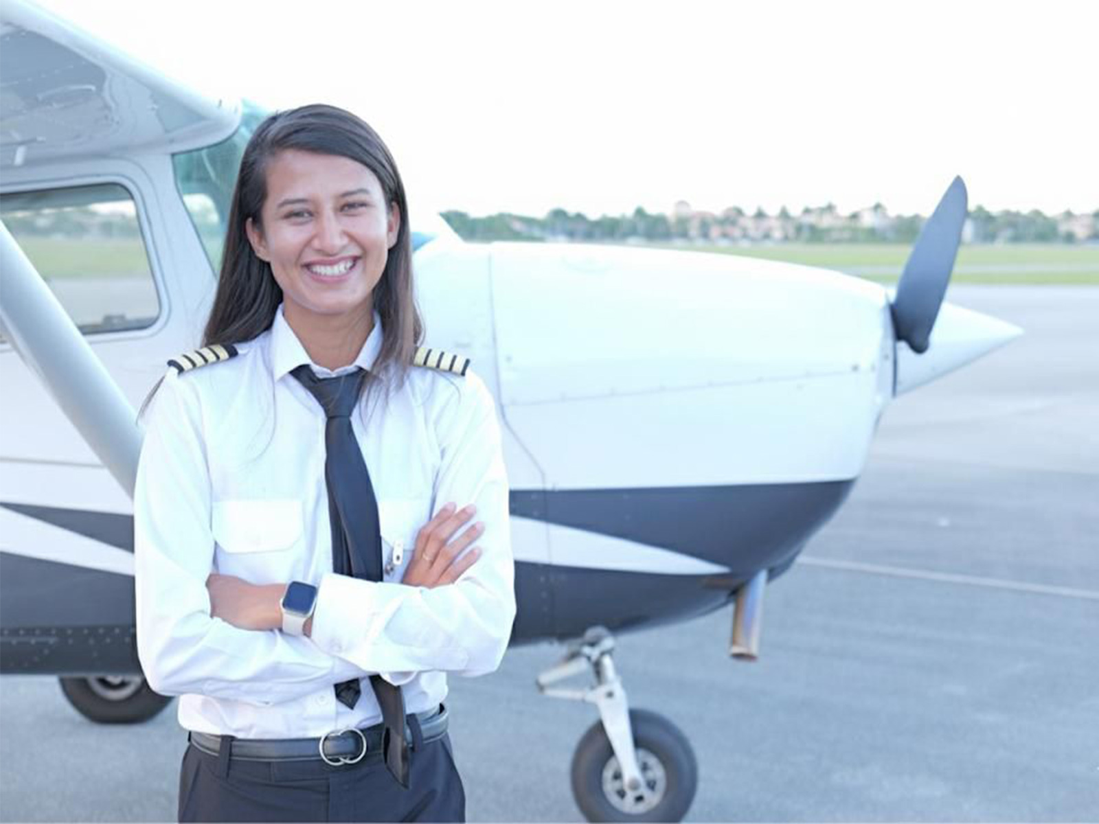 Vidhi Parmar, a young pilot from Ahmedabad, received financial assistance under Gujarat’s Loan Assistance Scheme for Scheduled Caste Students, helping her pursue commercial pilot training and achieve her dream of flying. (Photo/ANI)