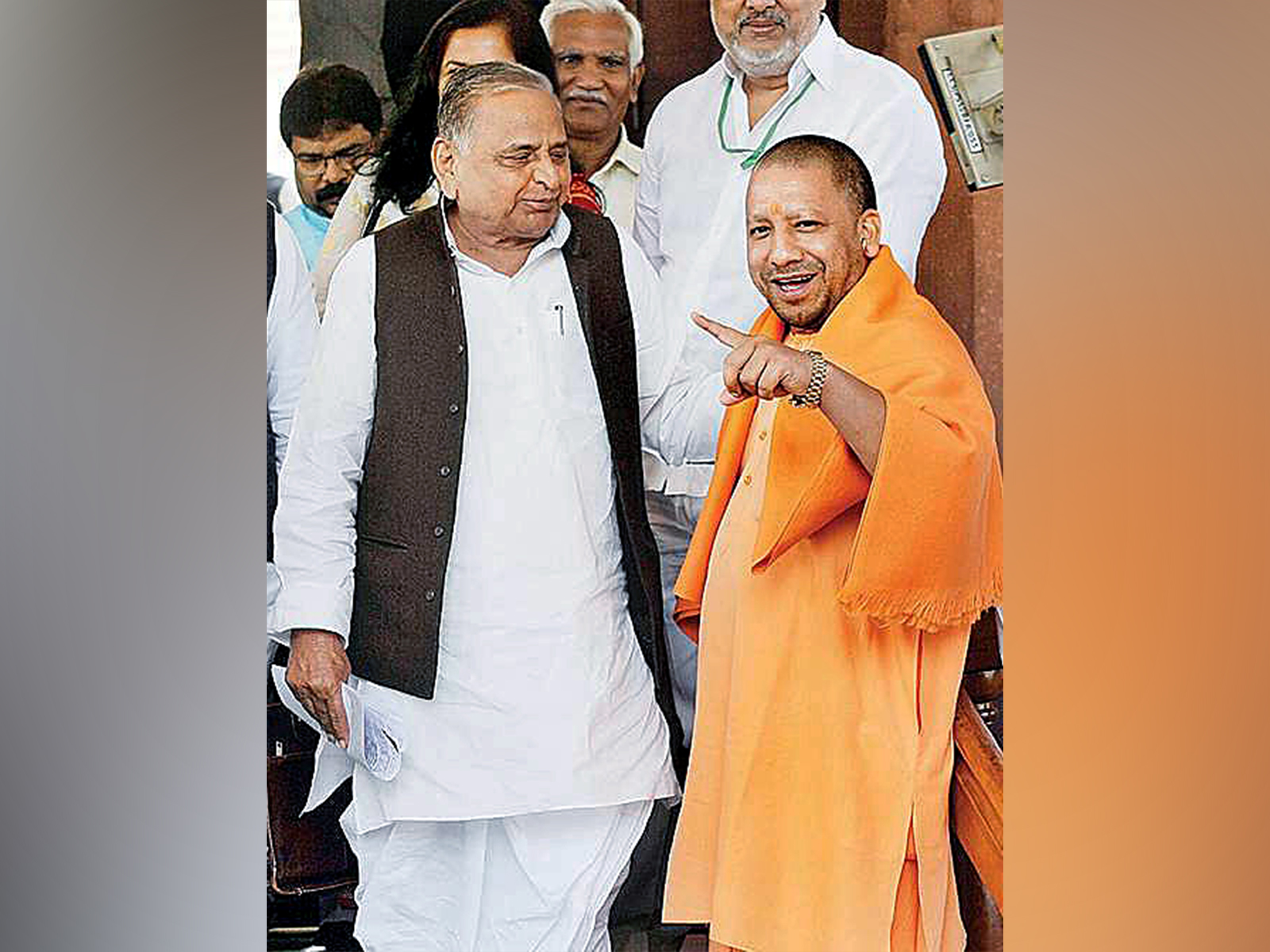 UP Chief Minister Yogi Adityanath with Mulayam Singh Yadav (Photo/ANI)