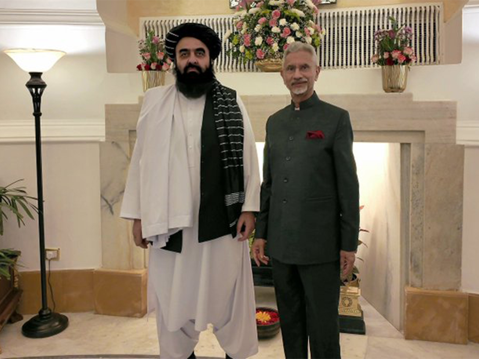 Meeting between External Affairs Minister S Jaishankar and Afghanistan's foreign minister Amir Khan Muttaqi(Photo/MoFA Afghanistan)