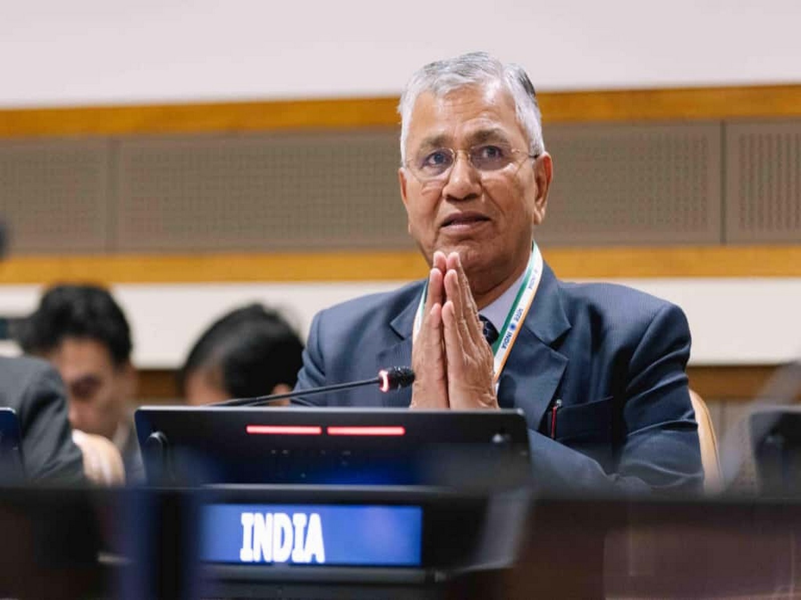 Lok Sabha MP PP Chaudhary at New York UN headquarters (Photo/ANI) 