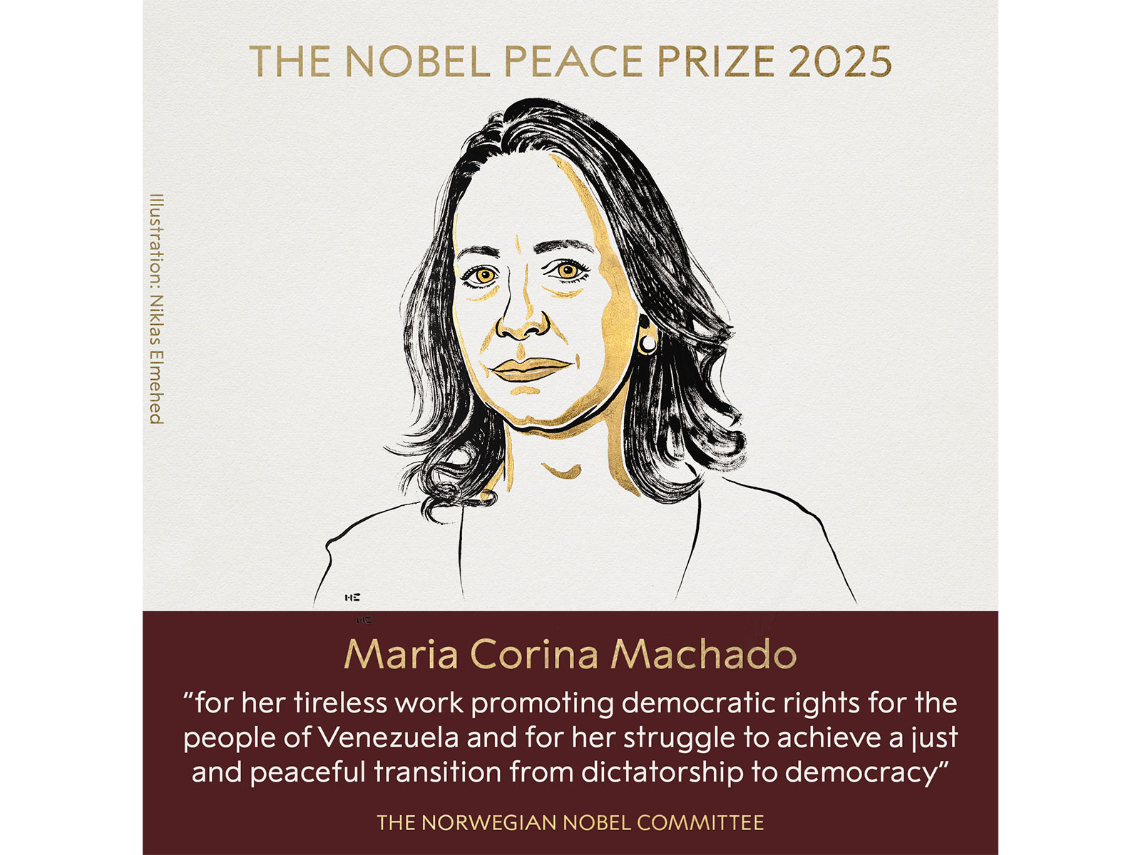 Nobel Peace Prize 2025 winner (Image credit @NobelPrize)