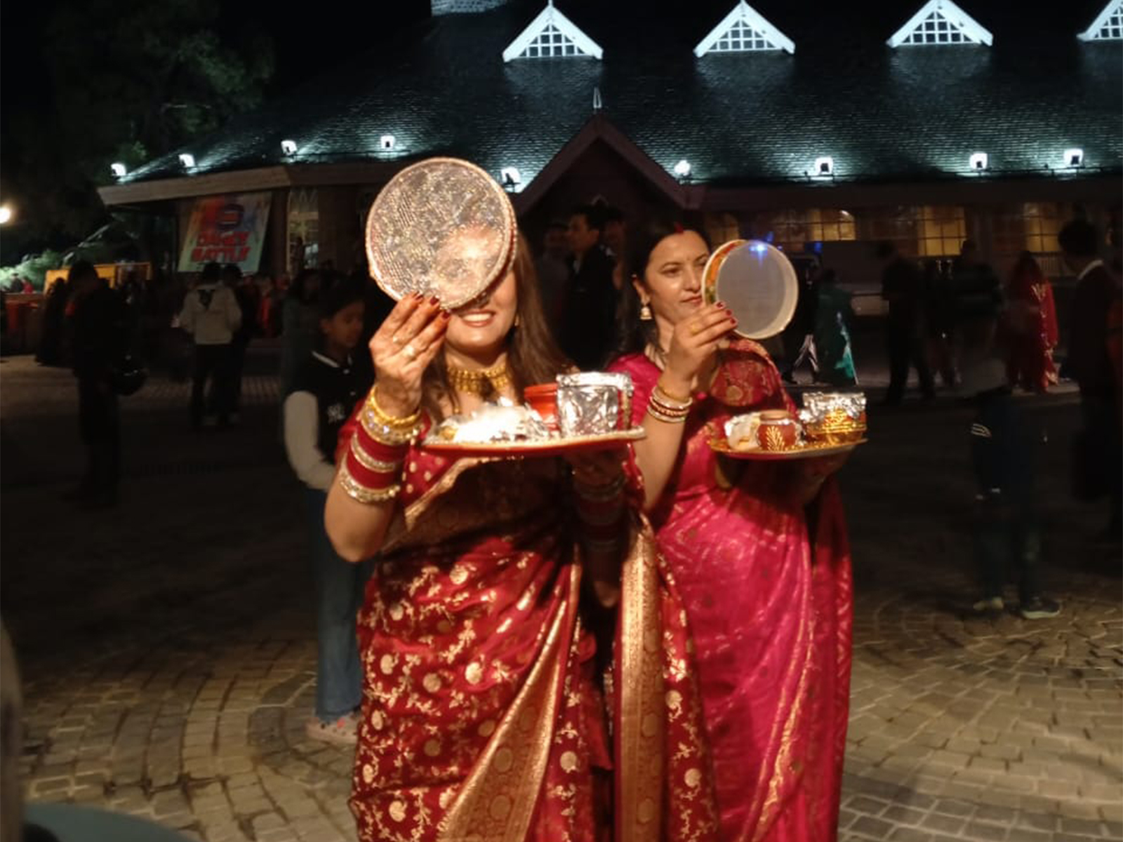 Shimla residents celebrating Karwa Chauth (Photo/ANI)