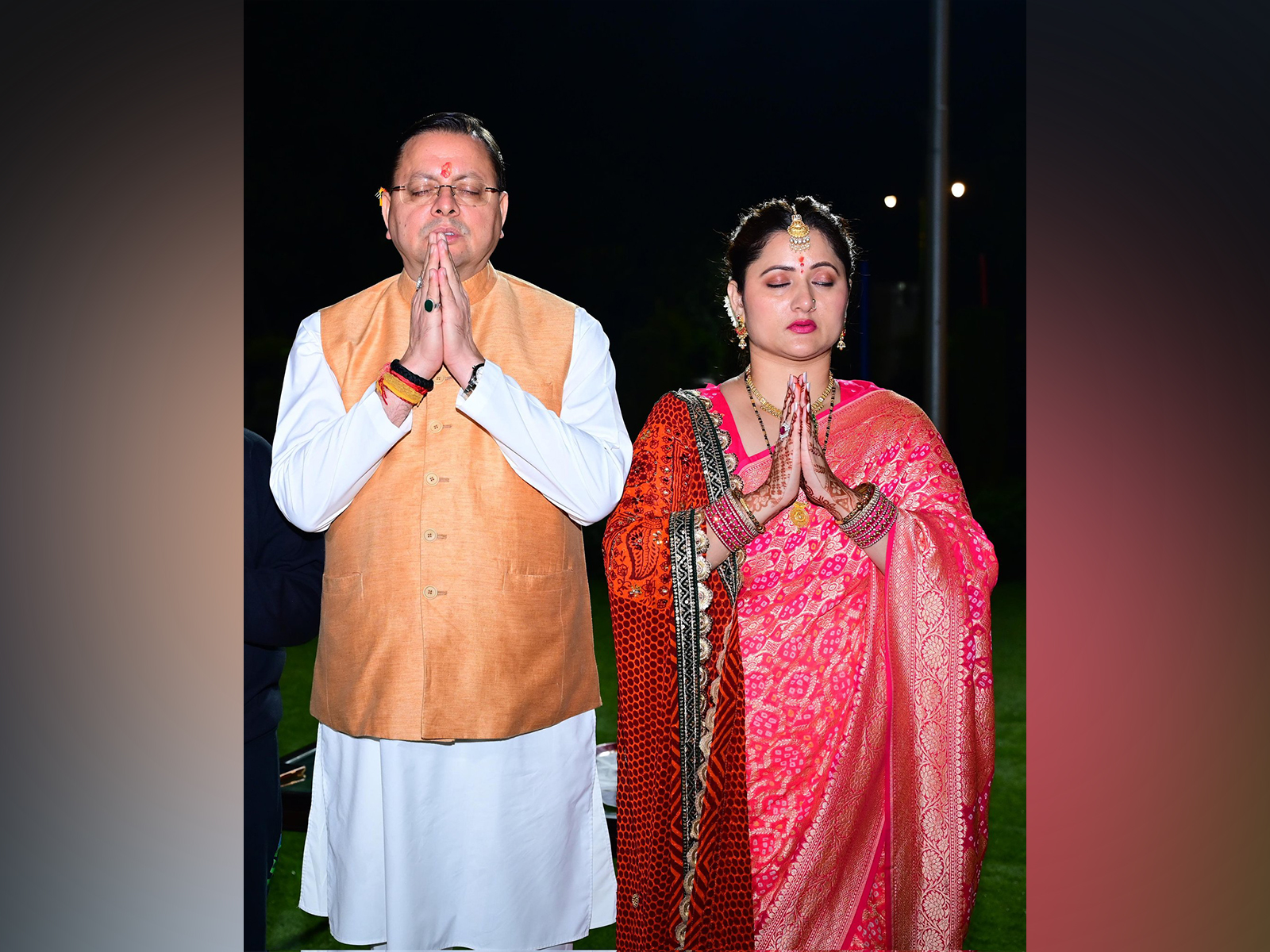 Uttarakhand Chief Minister Pushkar Singh Dhami and his Geeta Dhami (Photo/@pushkardhami)