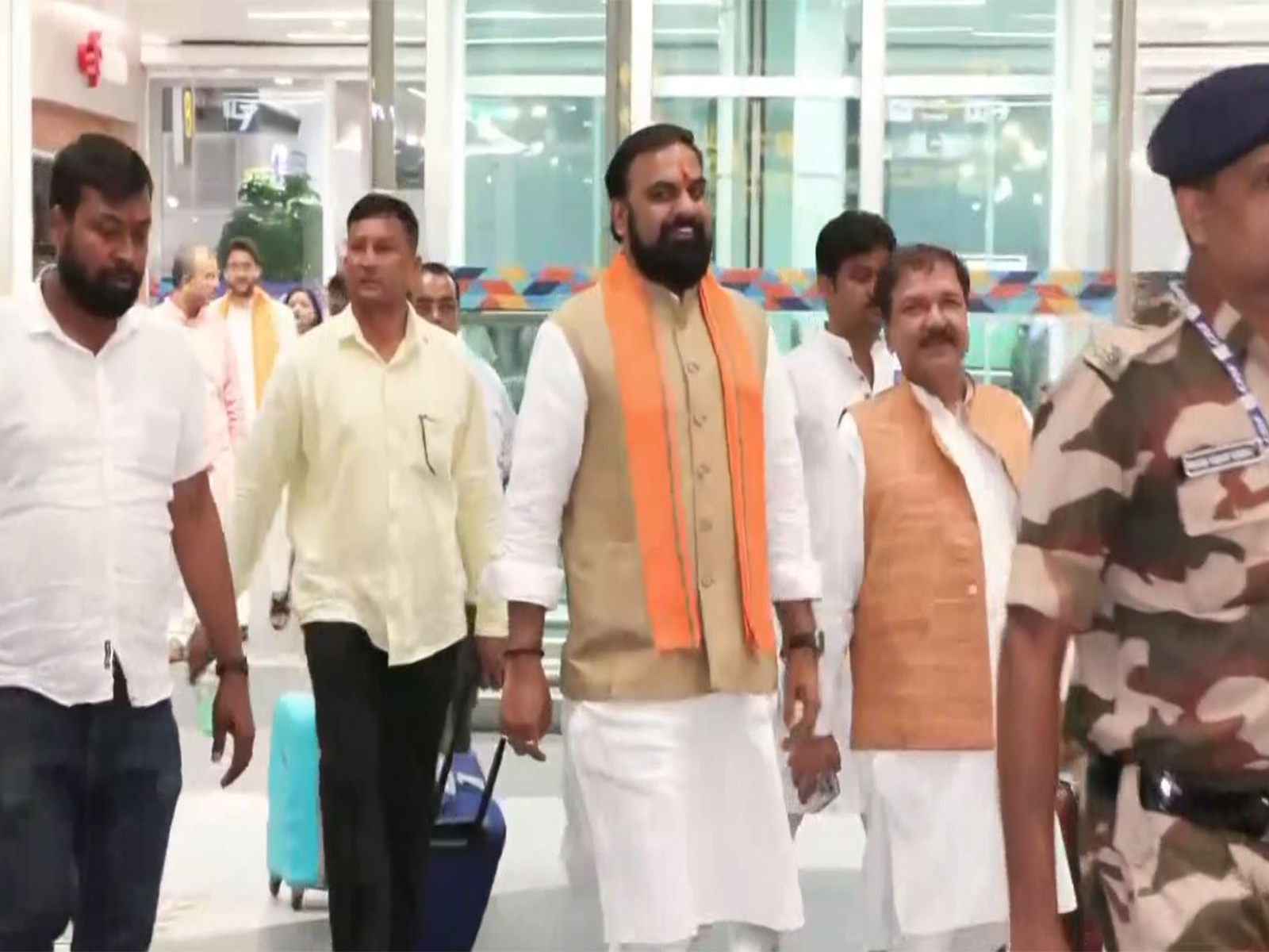 BJP leaders arrived at the IGI Airport in Delhi (Photo/ANI)