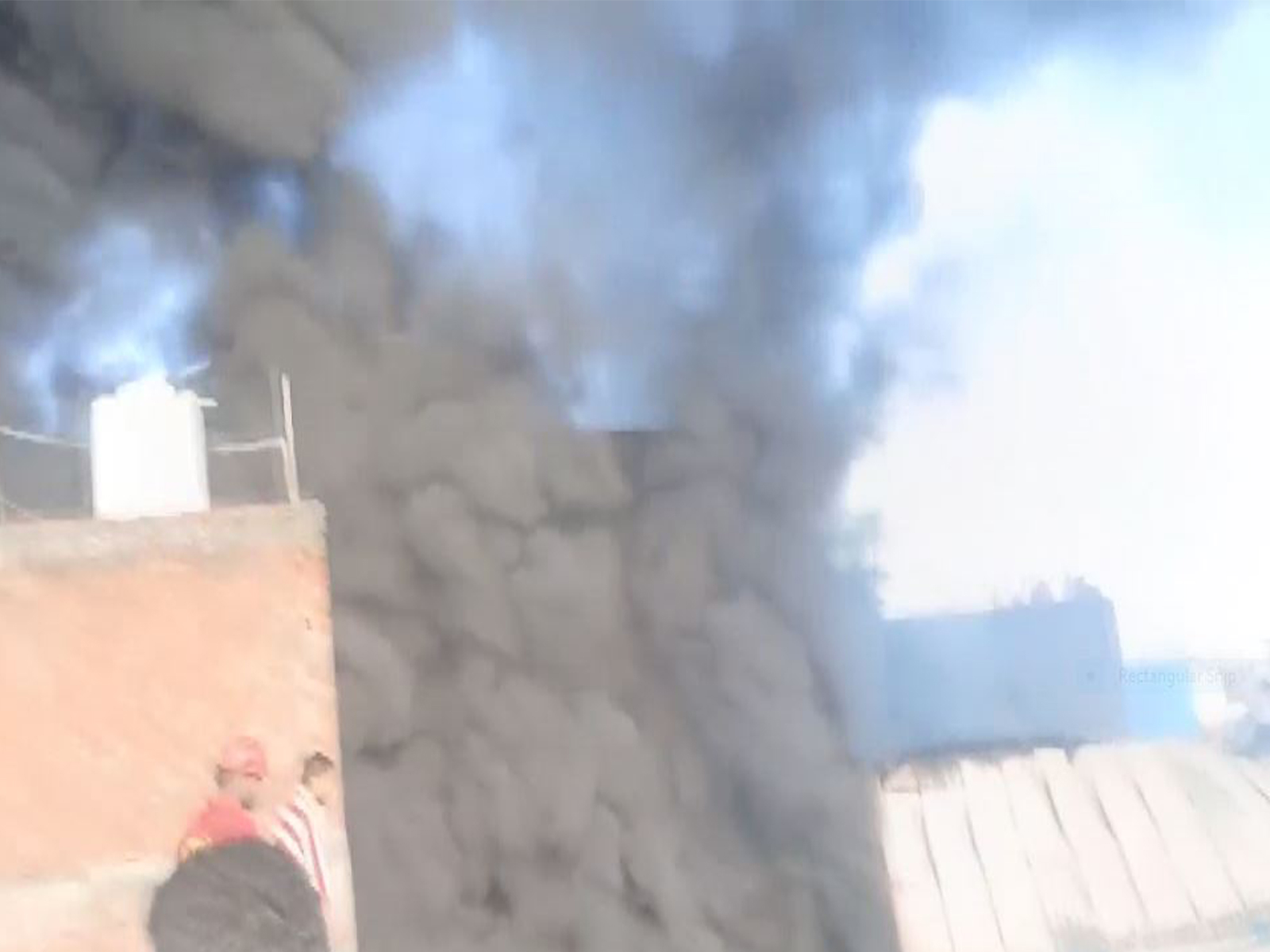 A fire breaks out at a metro warehouse in Kanpur (Photo/ANI)