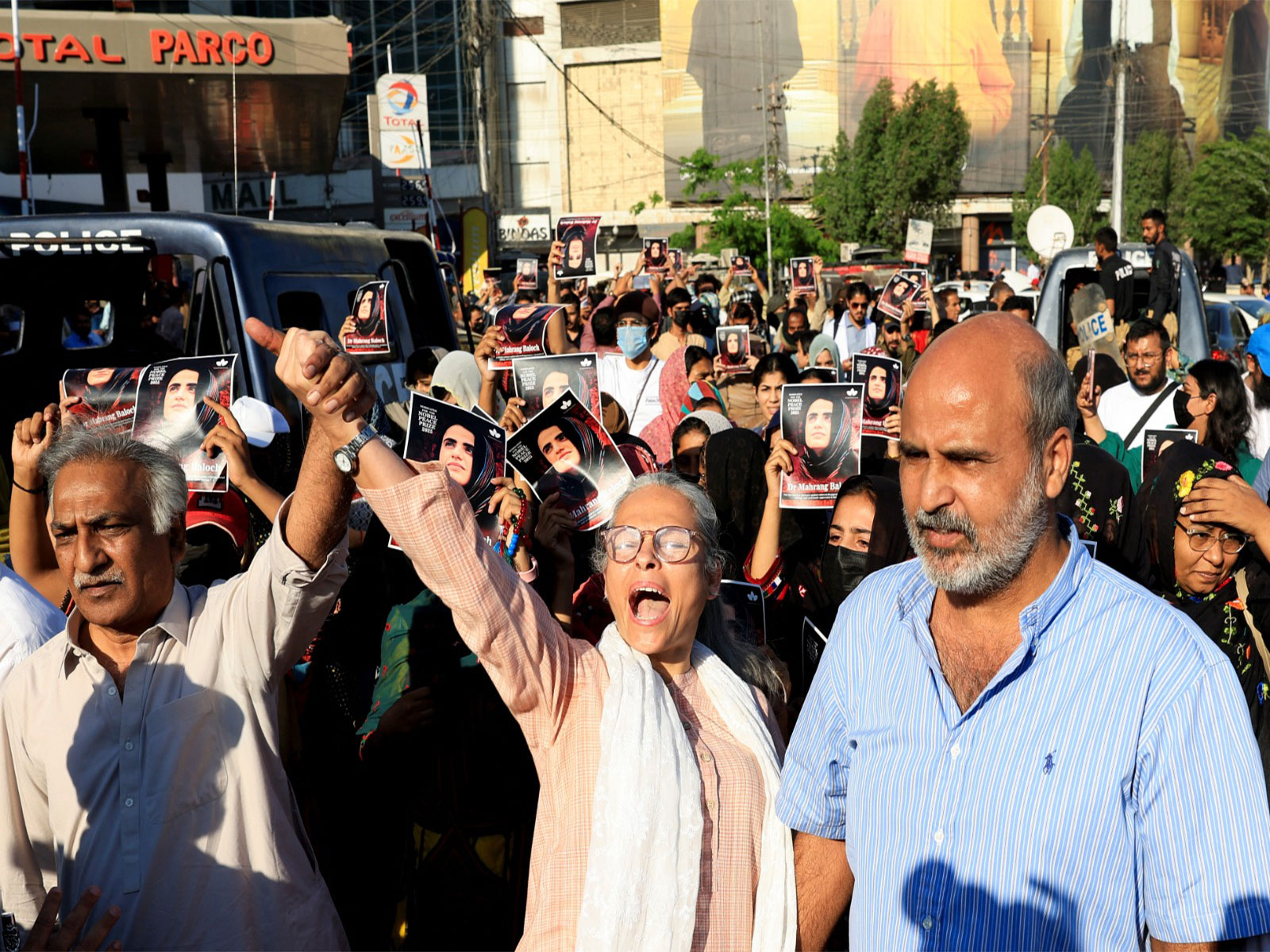Supporters of Baloch Yakjehti Committee during a protest, in Karachi (Photo/Reuters)