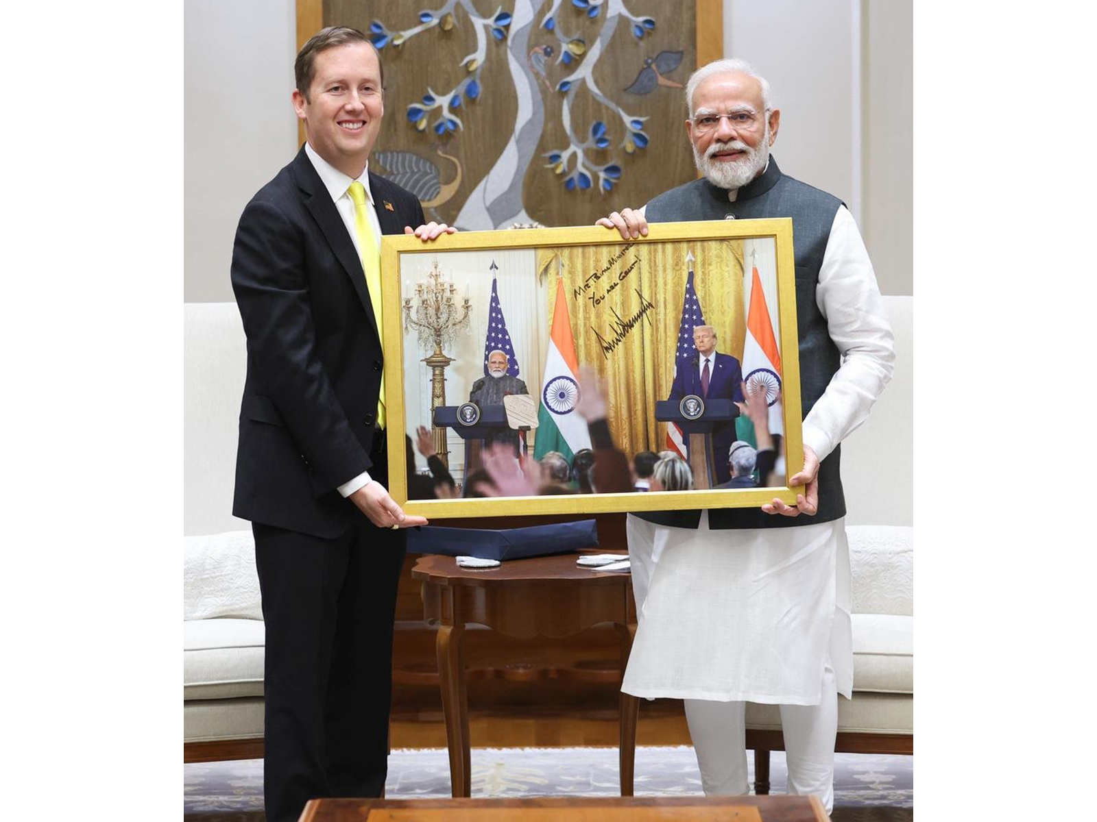 Prime Minister Narendra Modi with Sergio Gor, Ambassador-designate of the US to India (Image: X@narendramodi)
