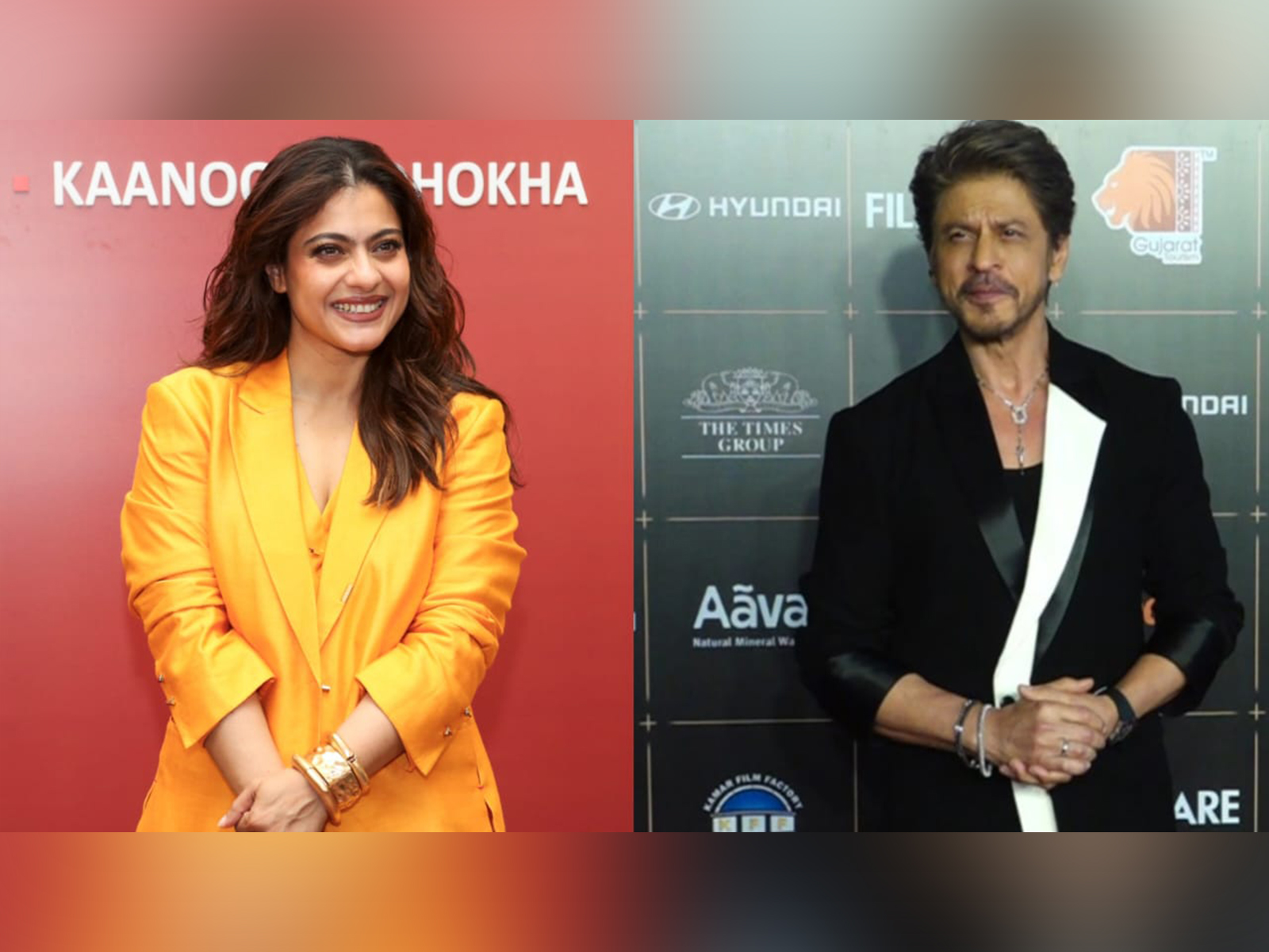 Shah Rukh Khan (R) Kajol (L) (Photo/ANI)