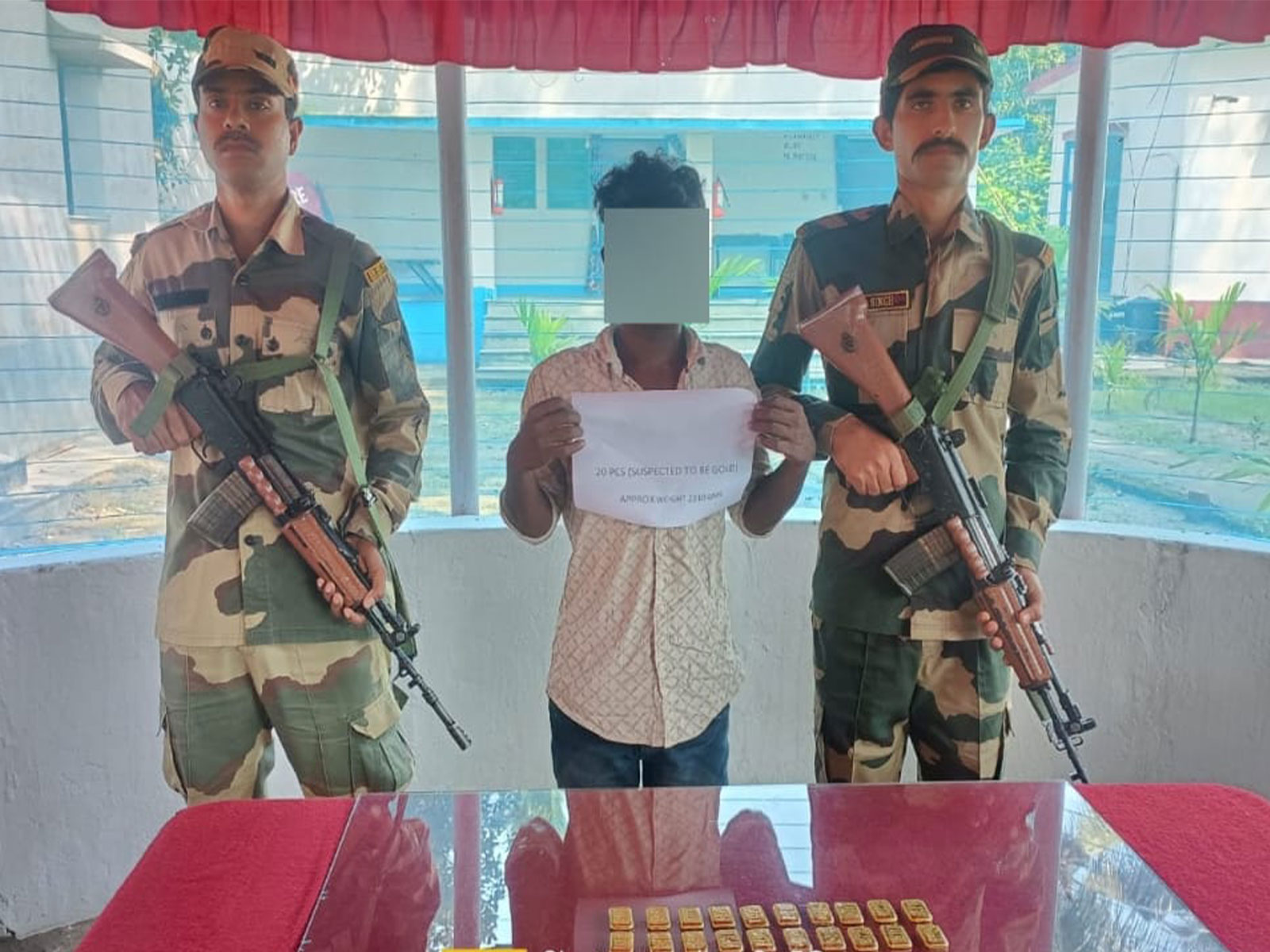 BSF arrests smuggler with gold biscuits worth Rs 2.82 crore on India-Bangladesh Border (Photo/ANI)
