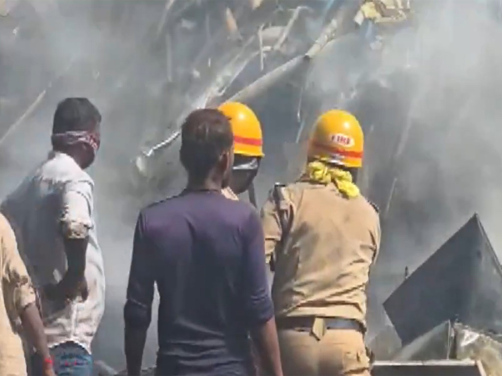 Fire breaks out at a scrap dealing unit in Uchila. (Photo/ANI)