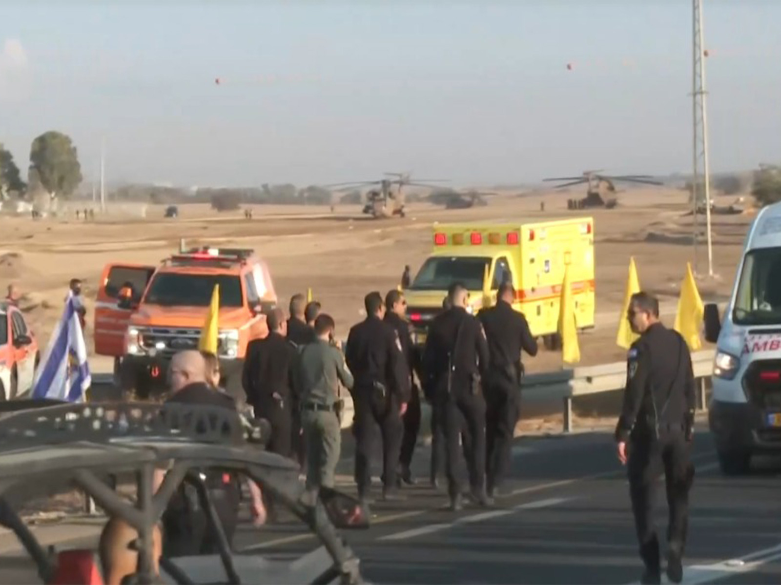 View of Israeli helicopters taking off from Reim military base (Photo/ Reuters)