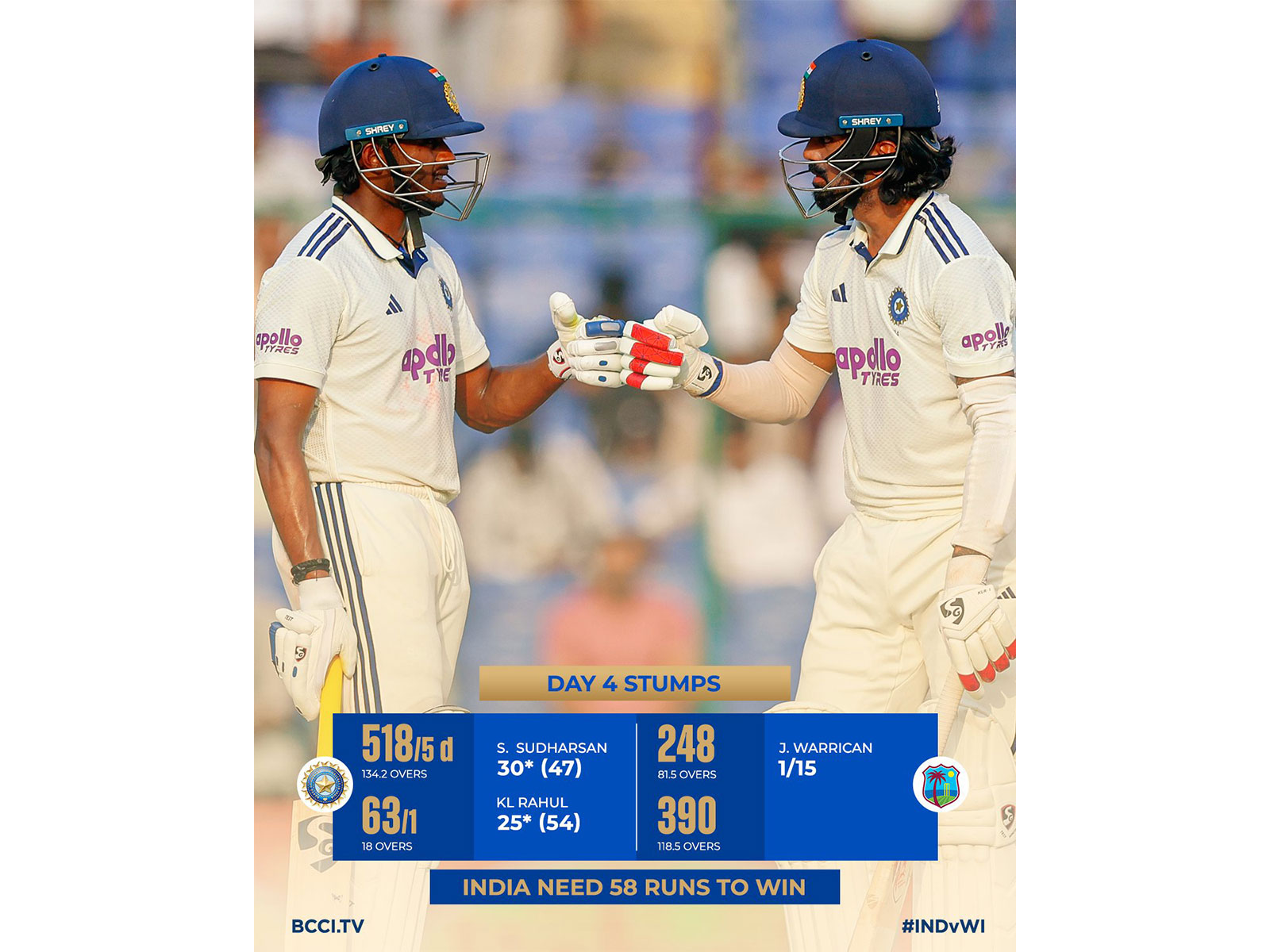 Sai Sudharsan and KL Rahul. (Photo: @BCCI Women X)