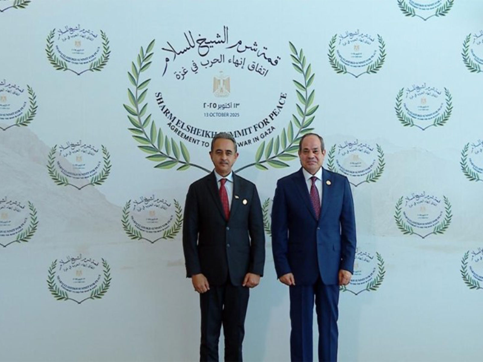 Union Minister of State for External Affairs Kirti Vardhan Singh meets Egyptian President Abdel Fattah Al-Sisi during the Gaza Peace Summit in Sharm El-Sheikh, Egypt. (Image: X/@MEAIndia)