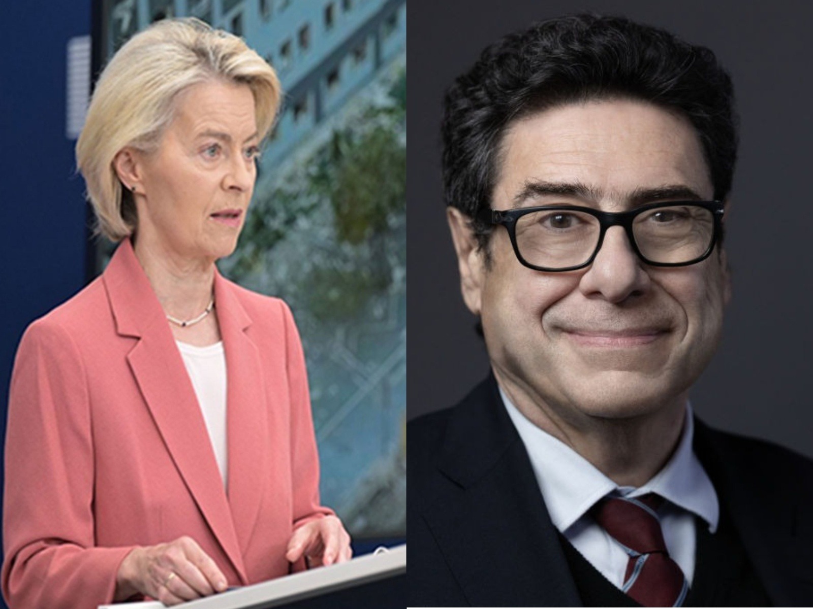 European Commission President Ursula von der Leyen (left) congratulates economist Philippe Aghion (right) on receiving the Nobel Prize in Economics, calling it “a proud moment for Europe.” (Image: X/@vonderleyen)