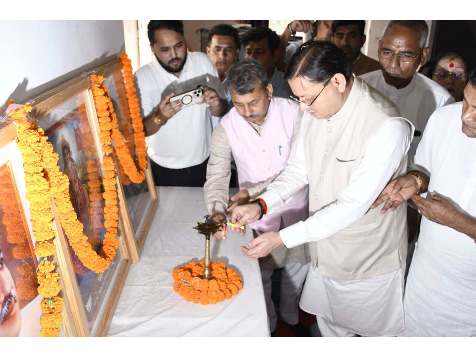 Uttarakhand CM Pushkar Singh Dhami in Haldwani on Monday. (Photo/ANI)