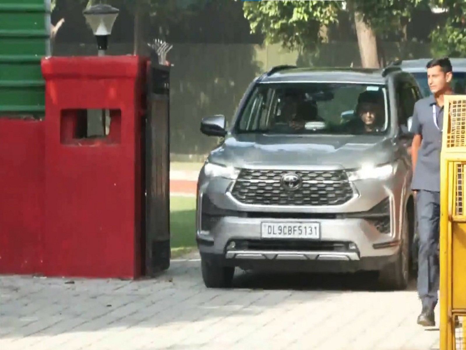 Rahul Gandhi leaves his residence in Delhi to meet the family of IPS officer Y Puran Kumar.