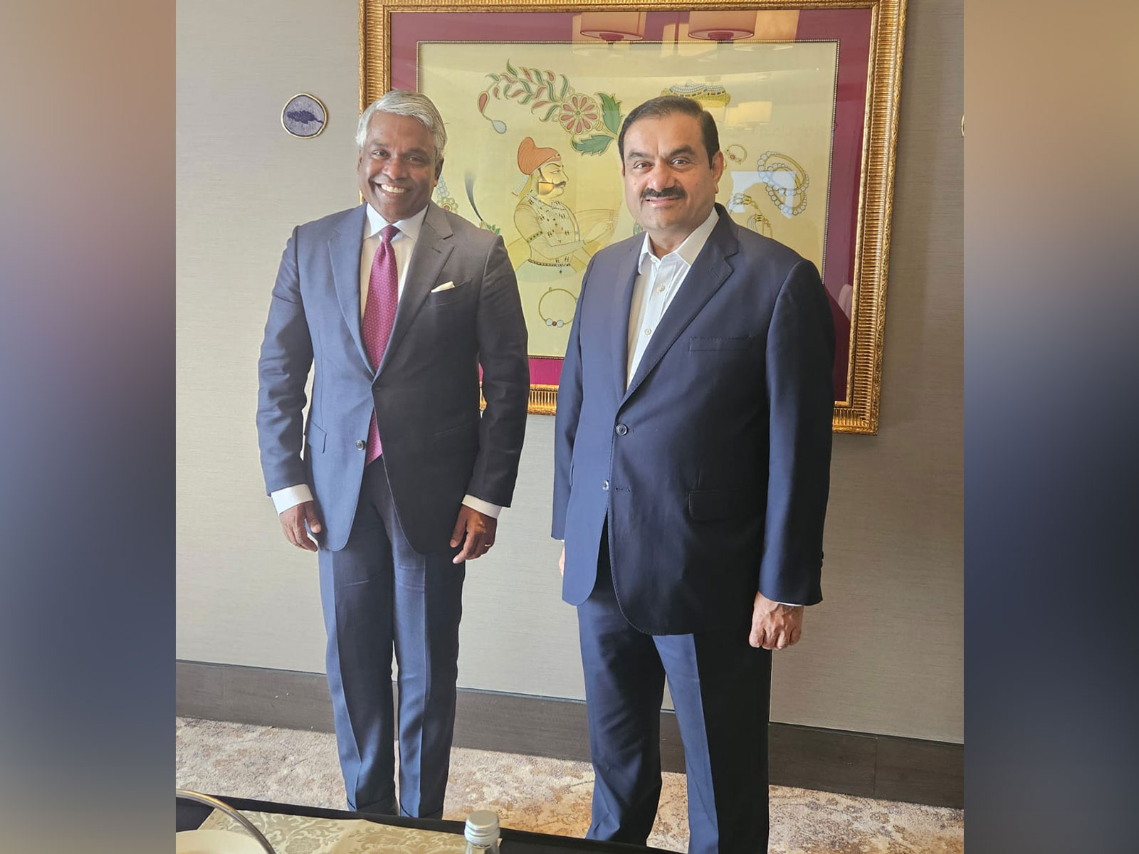 Thomas Kurian, CEO of Google Cloud; Adani Group Chairman Gautam Adani (Photo/@gautam_adani)
