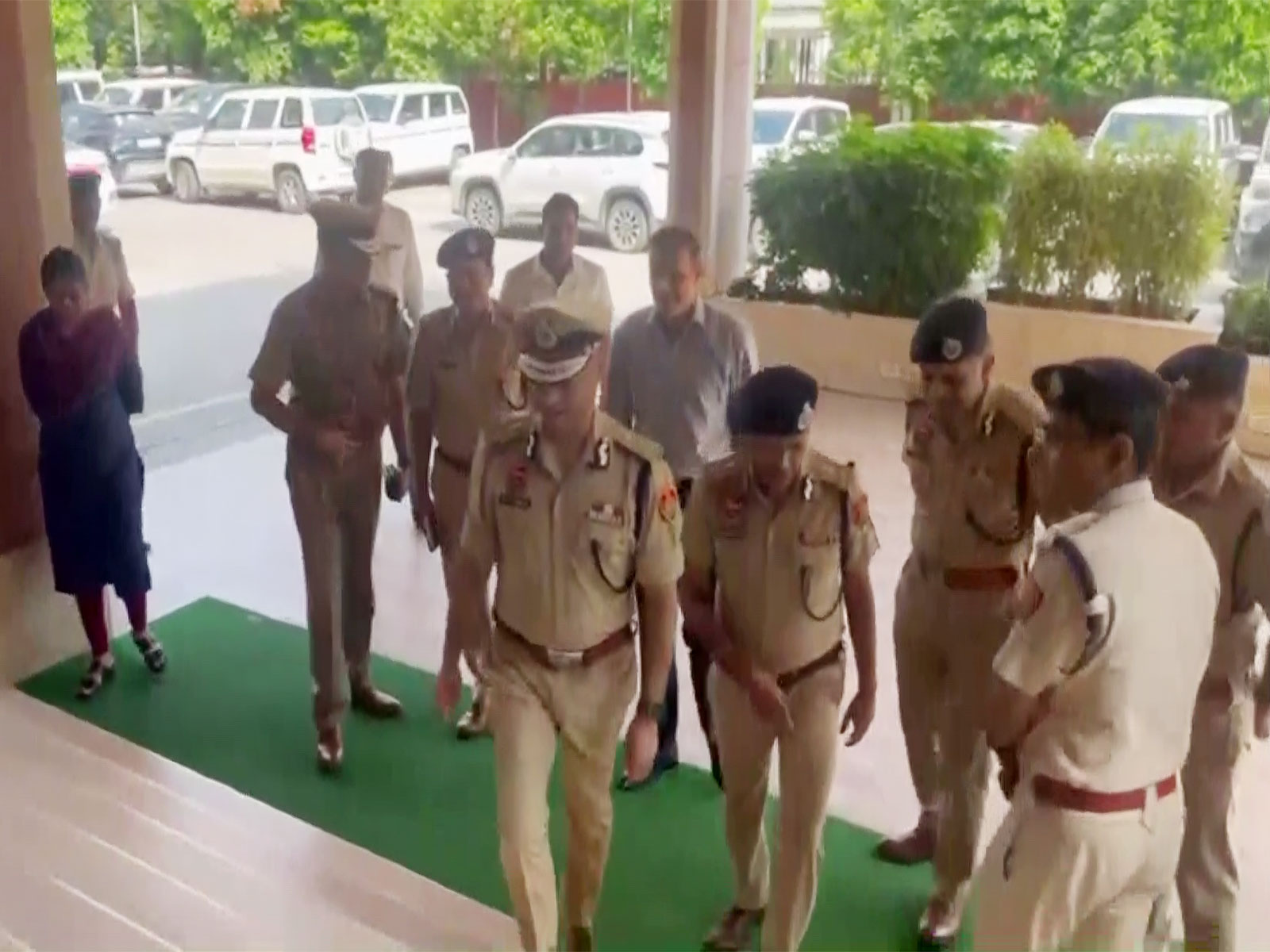 Om Prakash Singh reaches Haryana Police headquarters (Photo/ANI)