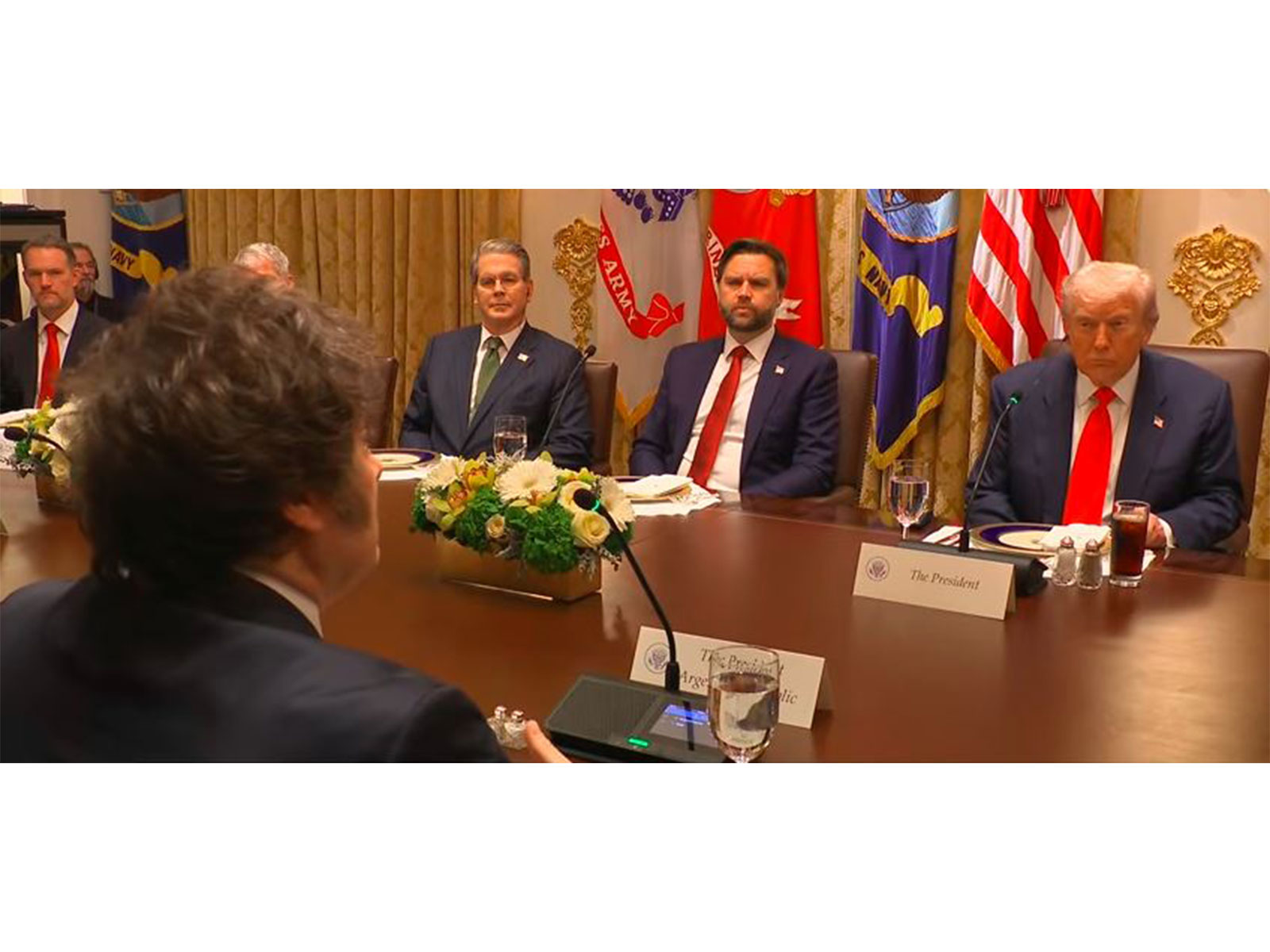 US President Donald Trump during a bilateral lunch with Argentinian President Javier Milei at the White House (Image Source: The White House/YouTube)