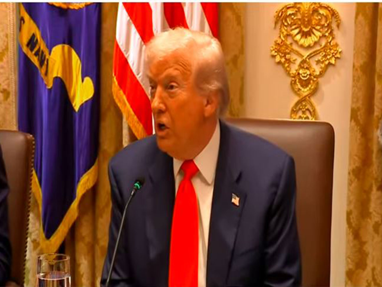 US President Donald Trump speaks during bilateral lunch with Argentine President Javier Milei at the White House. (Image Source: The White House/YouTube)