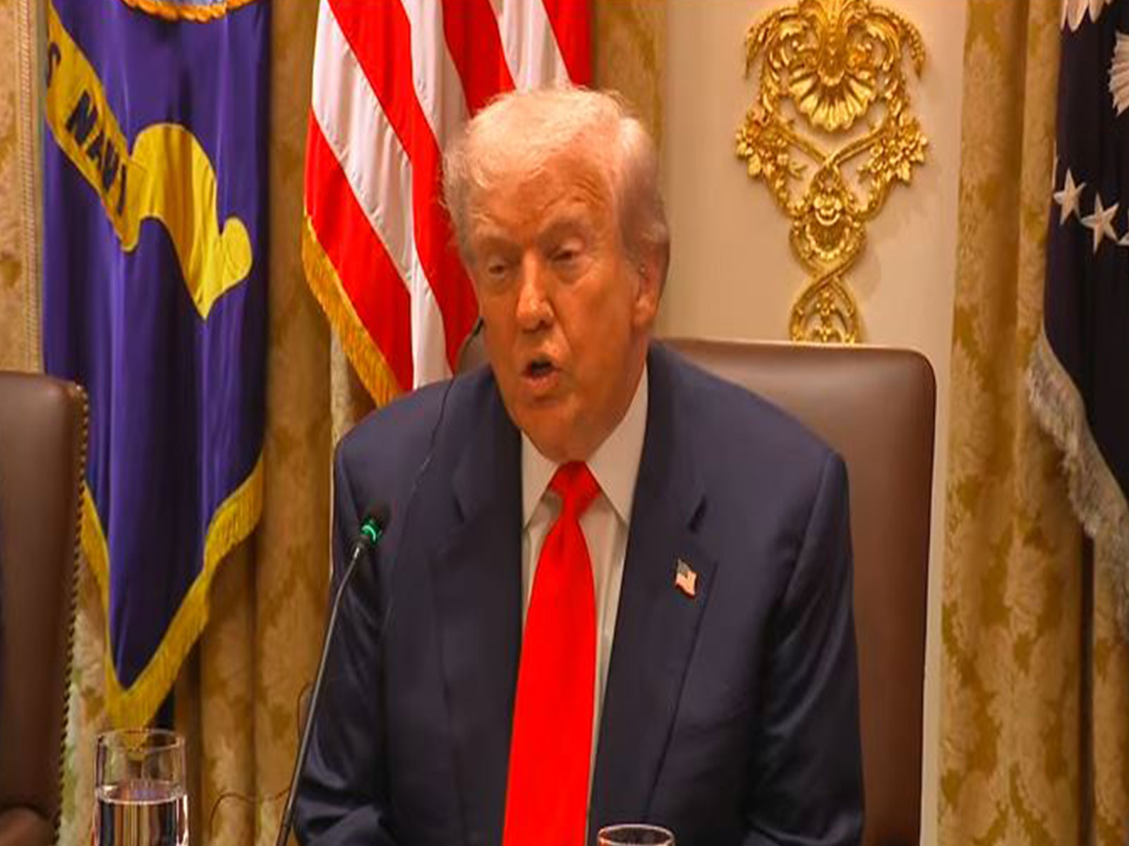 US President Donald Trump speaks during a Cabinet Room meeting at the White House. (Image Source: The White House/YouTube) US President Donald Trump speaks during a Cabinet Room meeting at the White House. (Image Source: The White House/YouTube)