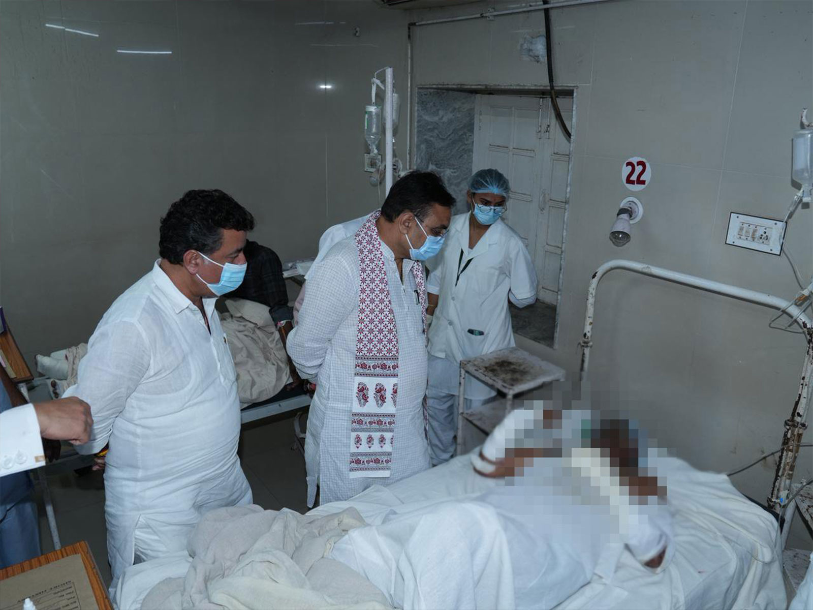 Rajasthan CM Bhajanlal Sharma at the hospital (Photo/@BhajanlalBjp on X)