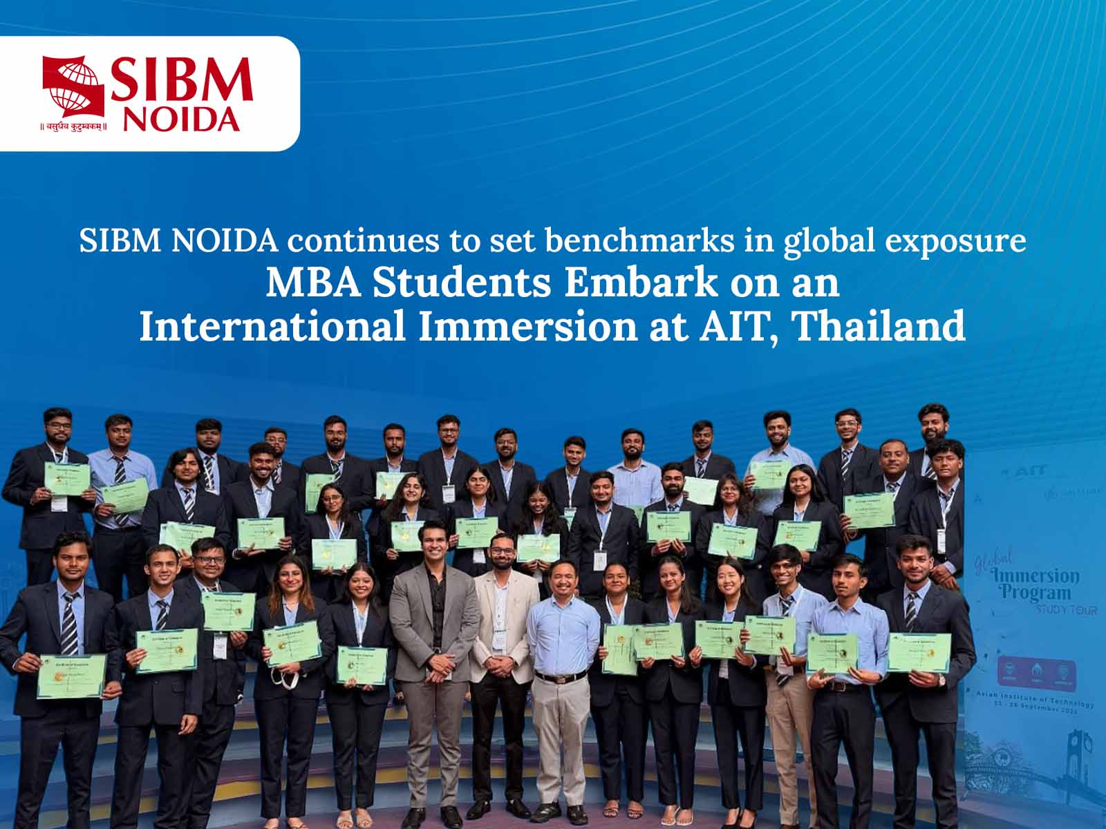 Students of SIBM Noida participated in International Immersion Program at the Asian Institute of Technology (AIT), Thailand