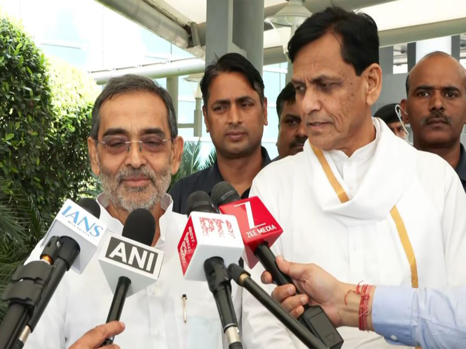 Rashtriya Lok Morcha chief Upendra Kushwaha and Union Minister Nityanand Rai (Photo/ANI) Rashtriya Lok Morcha chief Upendra Kushwaha and Union Minister Nityanand Rai (Photo/ANI)