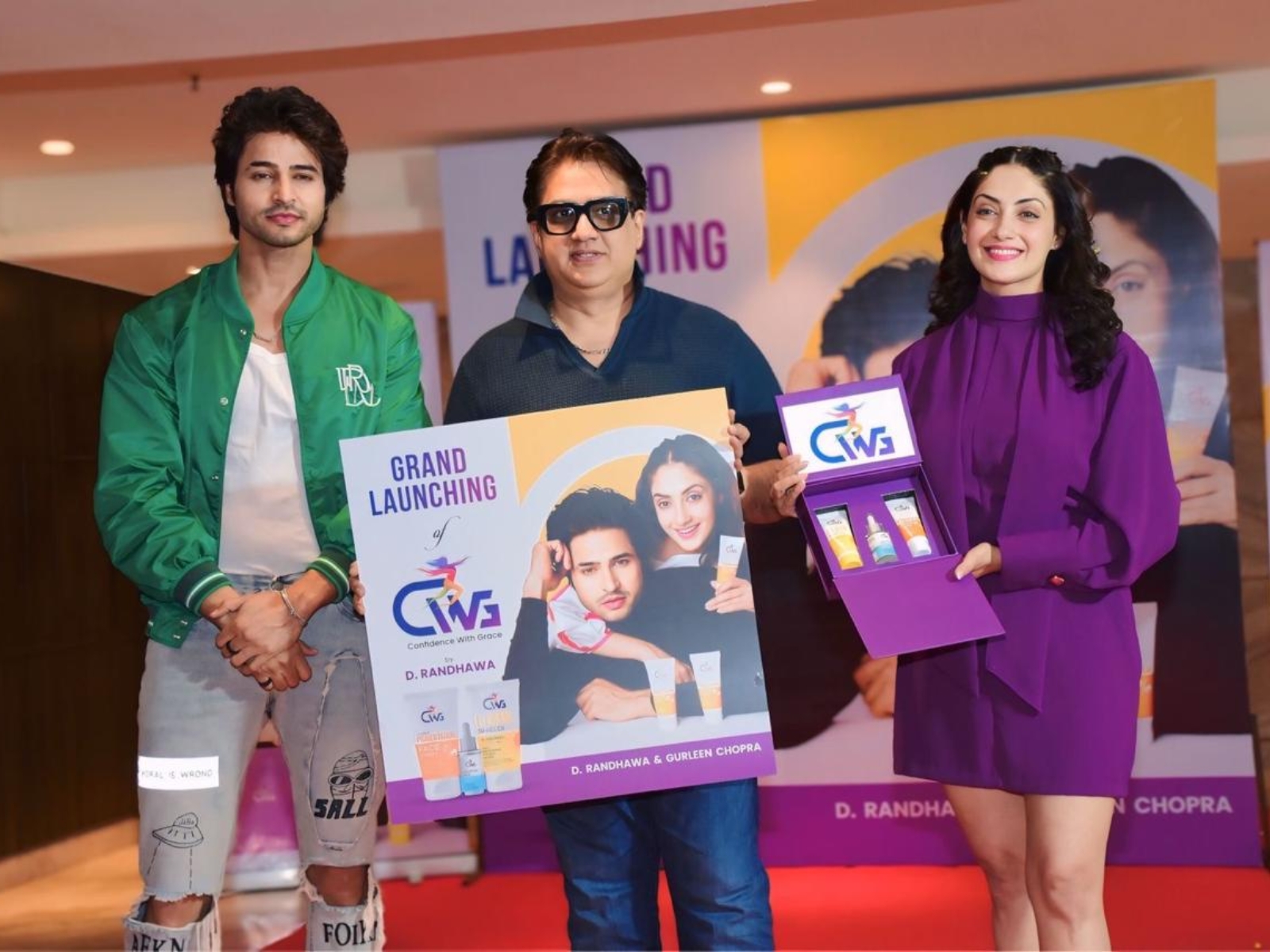 D. Randhawa and Gurleen Chopra Launch Skincare Product CWG