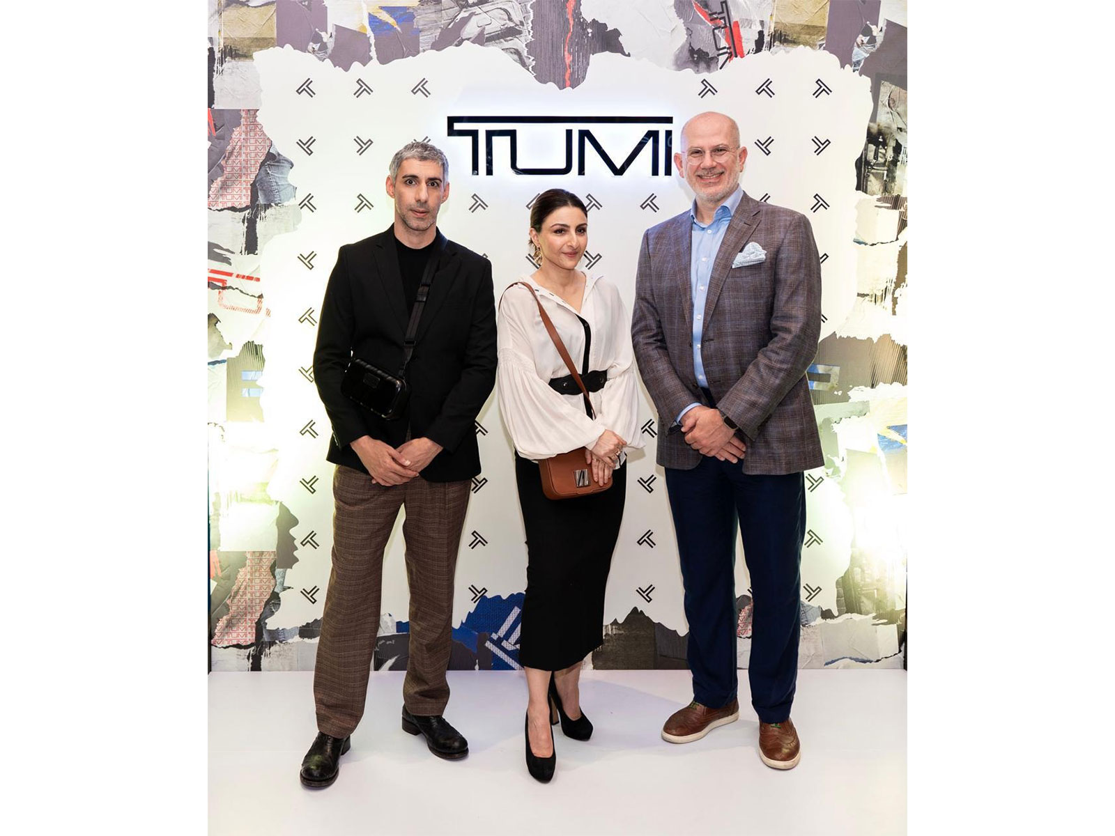 Actor & Director Jim Sarbh, Actor & Author Soha Ali Khan with Aris Maroulis, Head of APAC & Middle East at TUMI New York Night Celebration