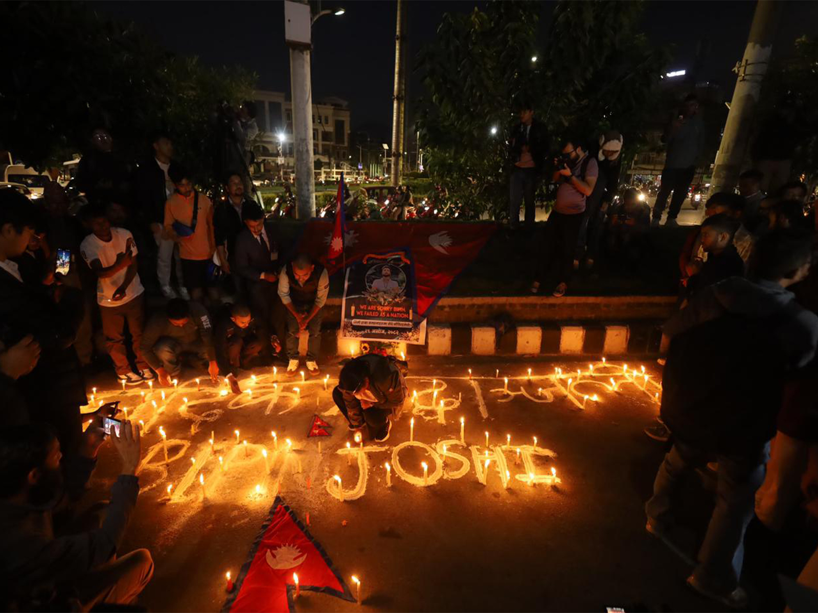 Nepal holds candlelight vigil for Bipin Joshi (Photo/ANI)