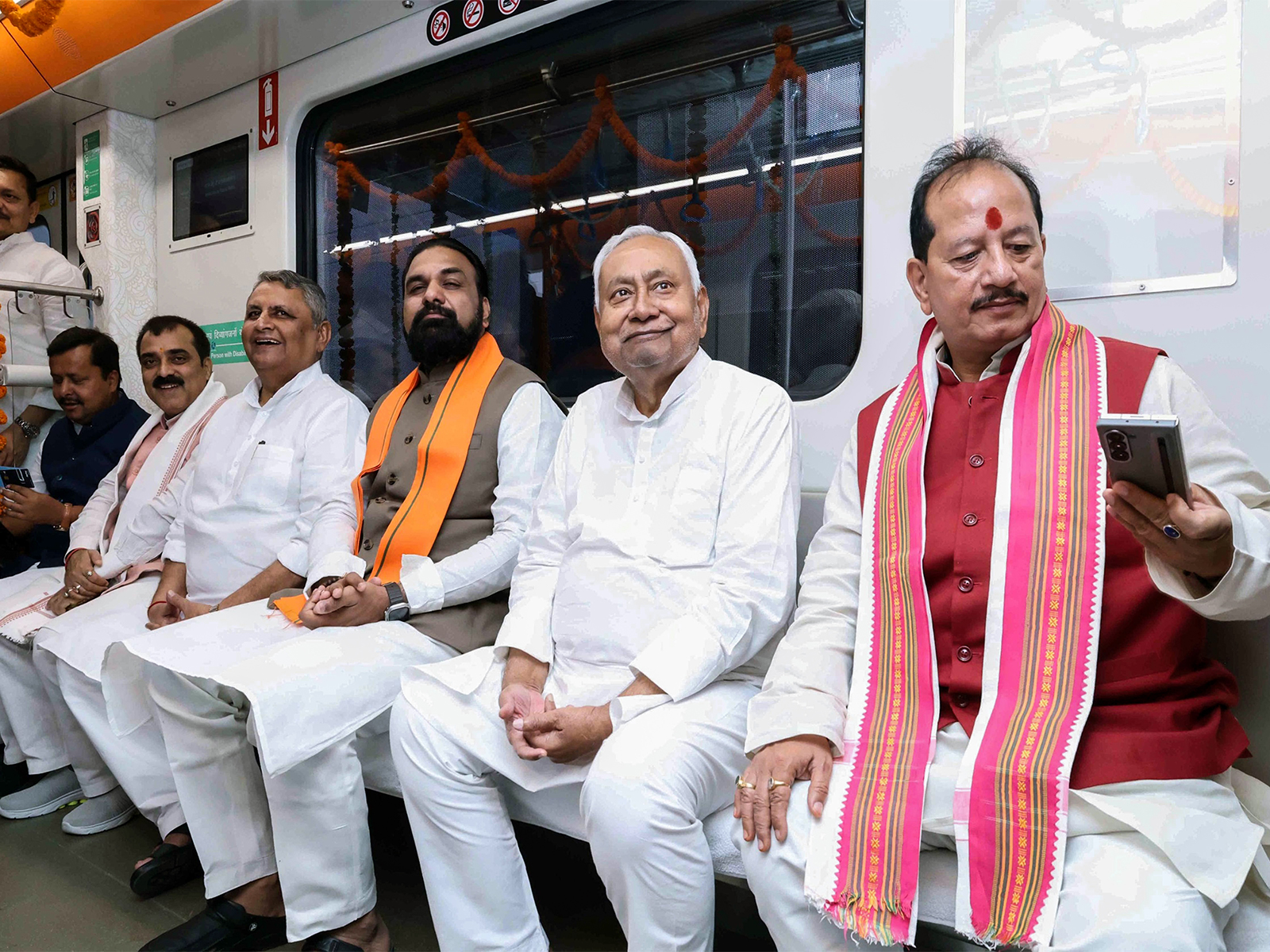 Bihar Chief Minister Nitish Kumar, along with Deputy Chief Ministers Samrat Choudhary and Vijay Kumar Sinha. (File Photo/ANI)