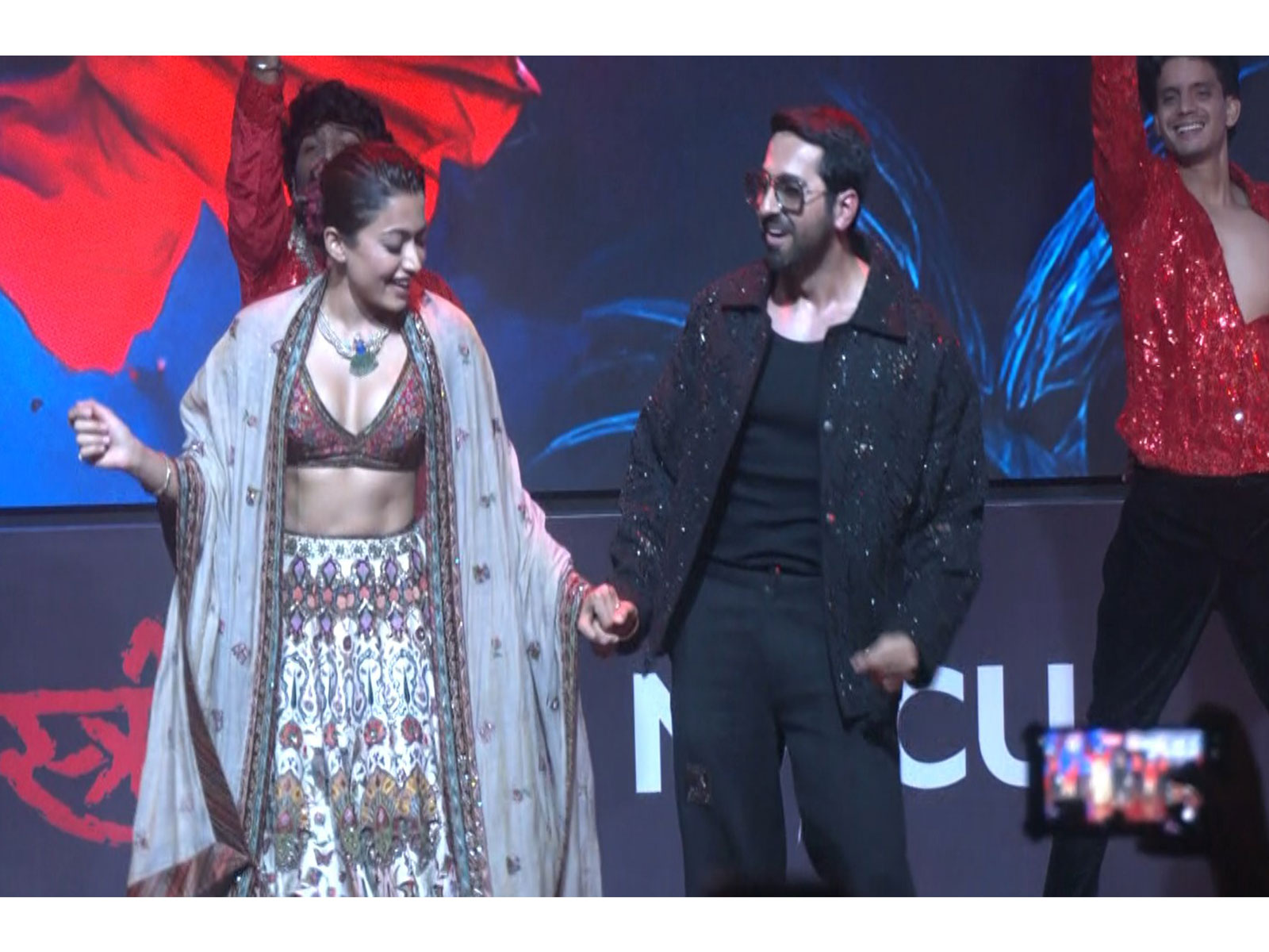 Ayushmann Khurrana and Rashmika Mandanna (Image source/ANI) 