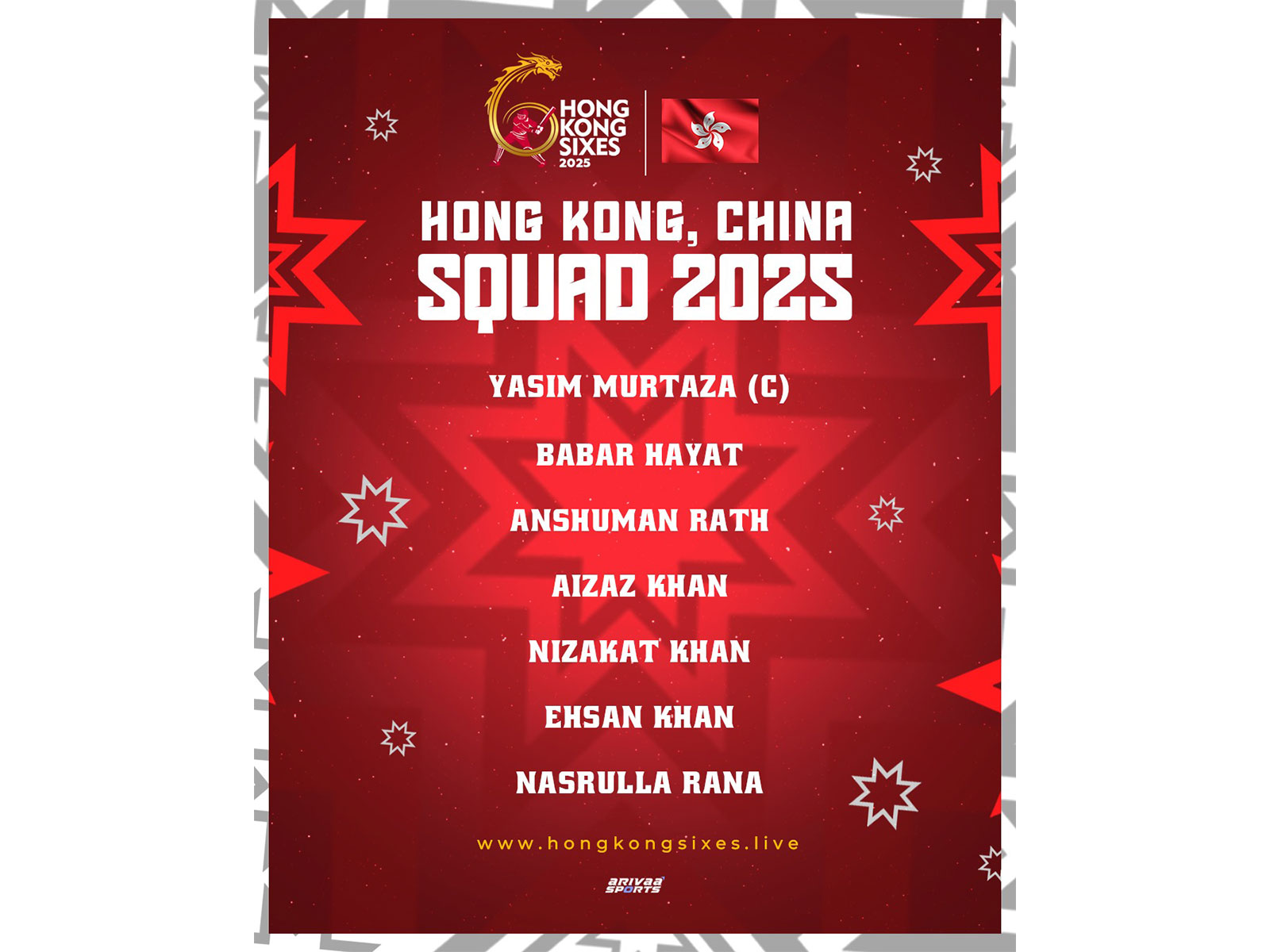 Hong Kong Squad for the 2025 tournament (Photo: Hong Kong Sixes)
