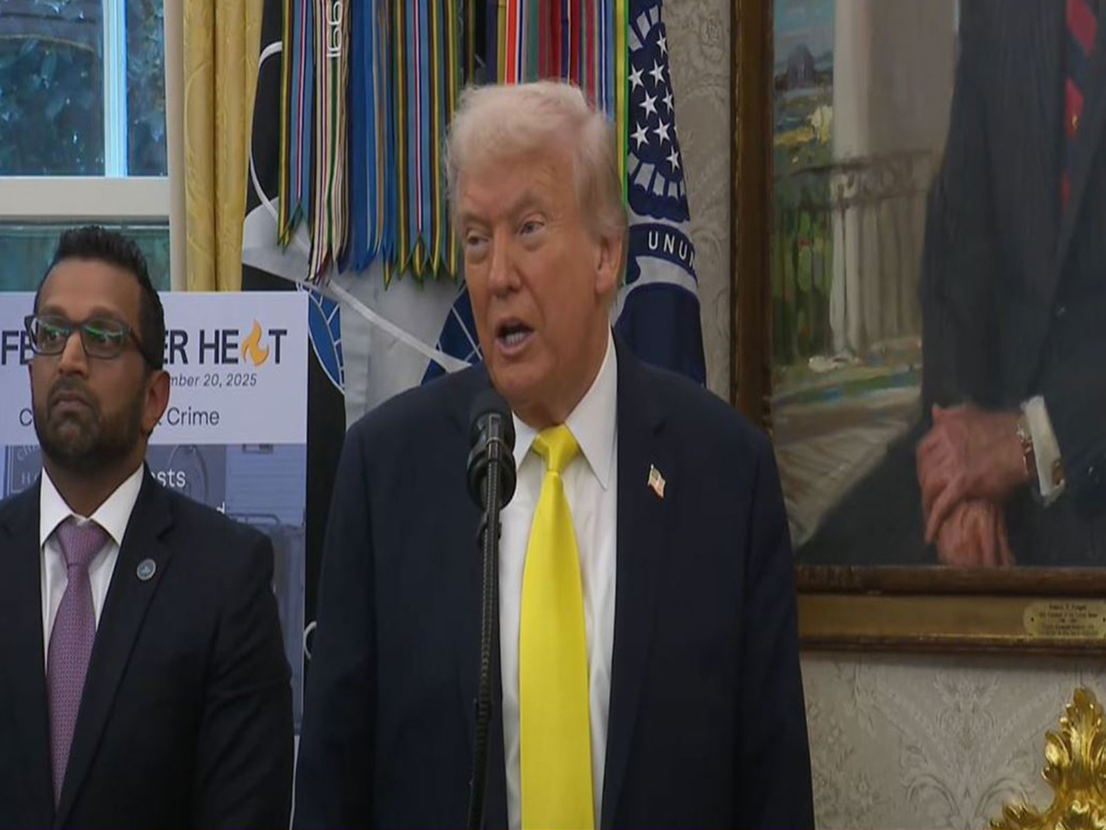 US President Donald Trump during a briefing at the Oval Office (Image Source: The White House/YouTube)