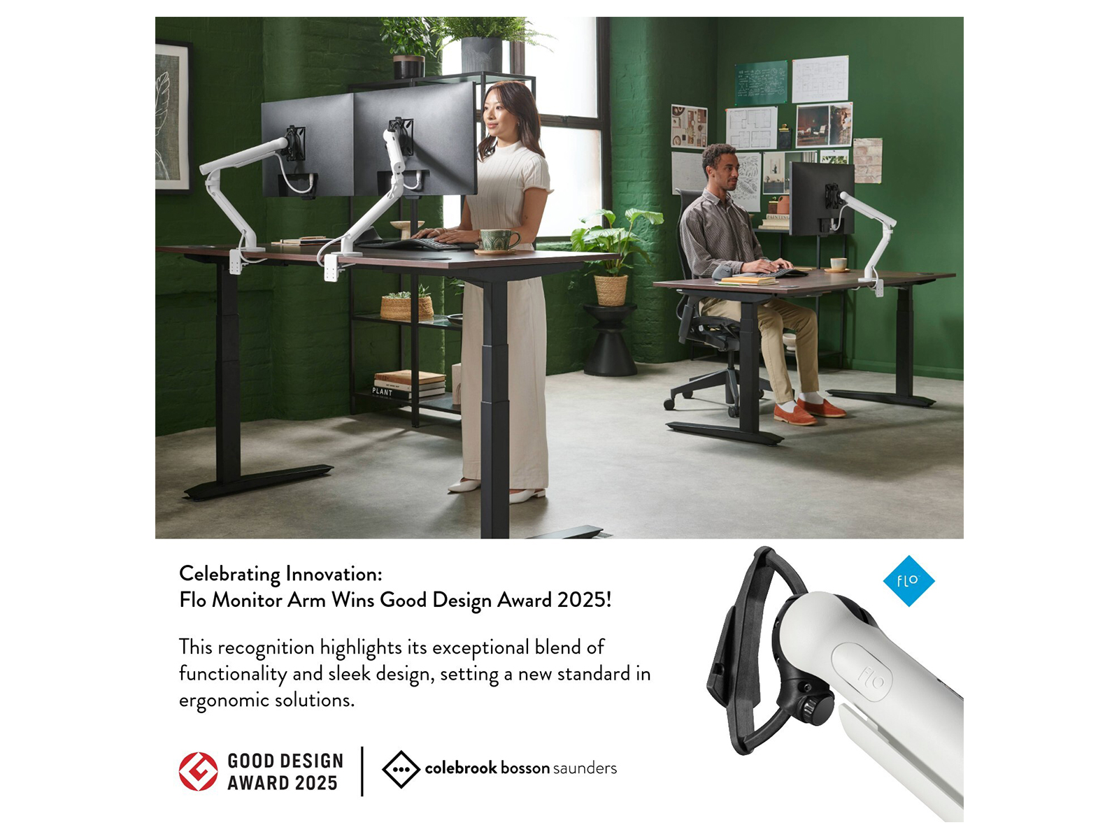 Colebrook Bosson Saunders' Flo Monitor Arm Wins Good Design Award 2025