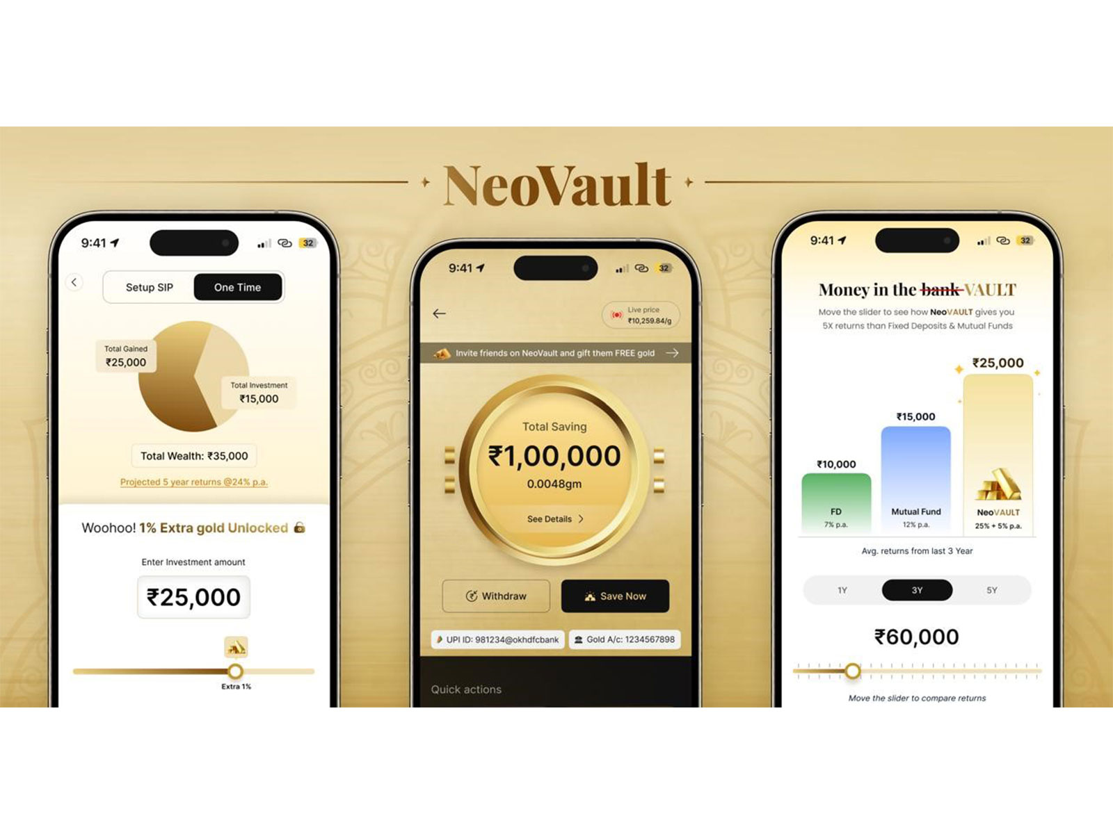 NeoFinity introduces NeoVault — India’s first gold account offering 5% higher returns on digital gold investments NeoFinity introduces NeoVault — India’s first gold account offering 5% higher returns on digital gold investments