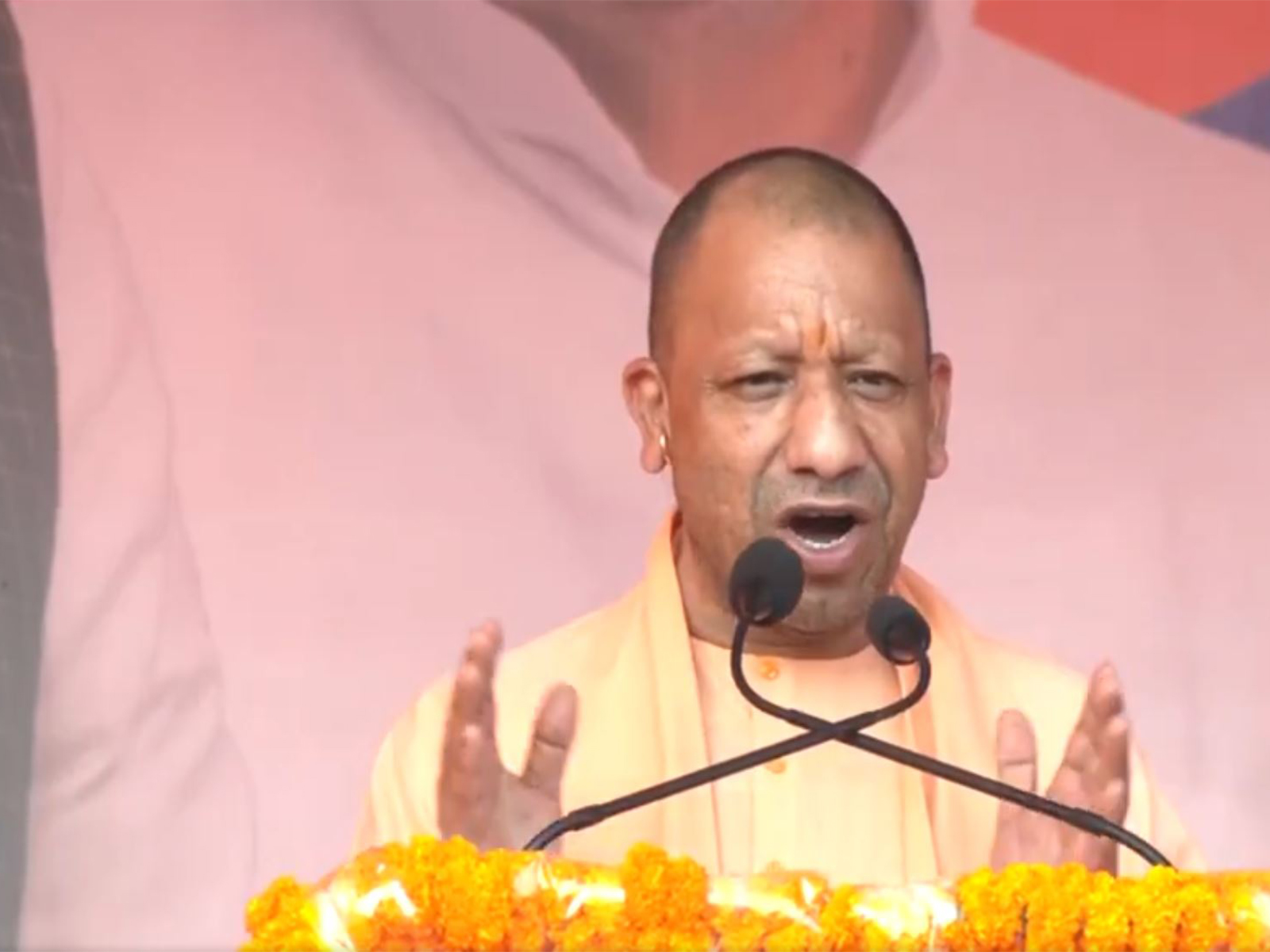 Uttar Pradesh Chief Minister Yogi Adityanath addressing election rally in Bihar's Saharsa (Photo/ANI)